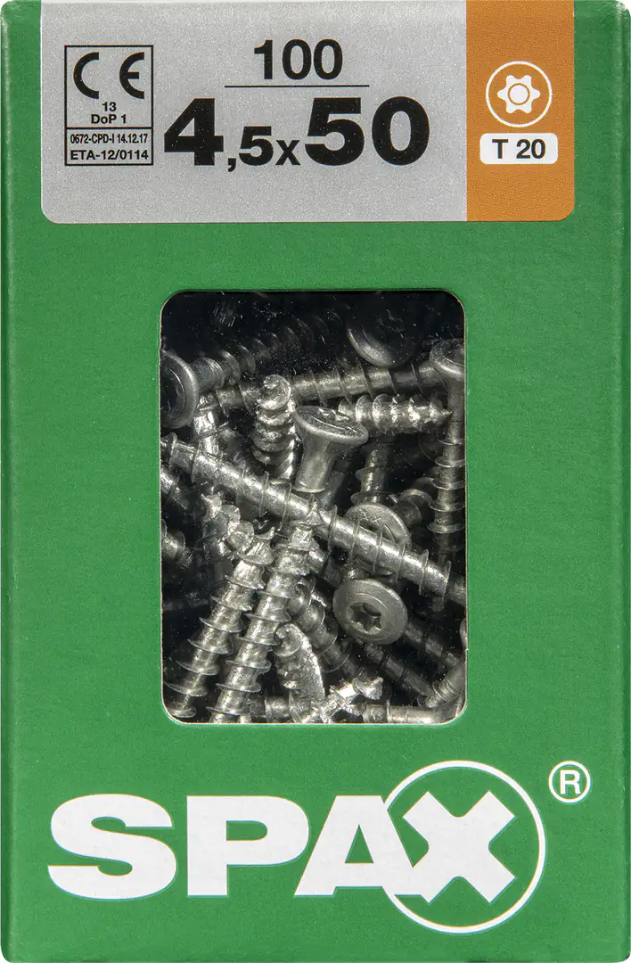 Spax Universalschrauben 4.5 x 50 mm TX 20 - 100 Stk. Spax Universalschrauben 4.5 x 50 mm TX 20 - 100 Stk.