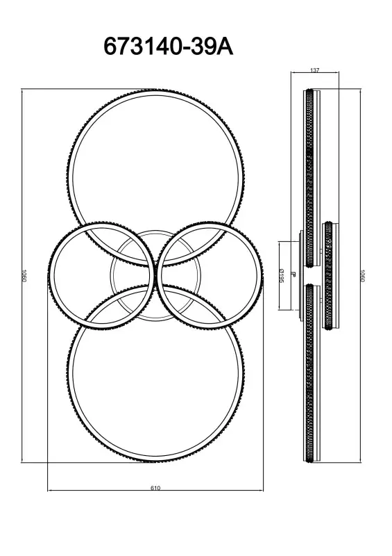 Globo Deckenleuchte Grouni 106 x 60 cm L x B titan matt