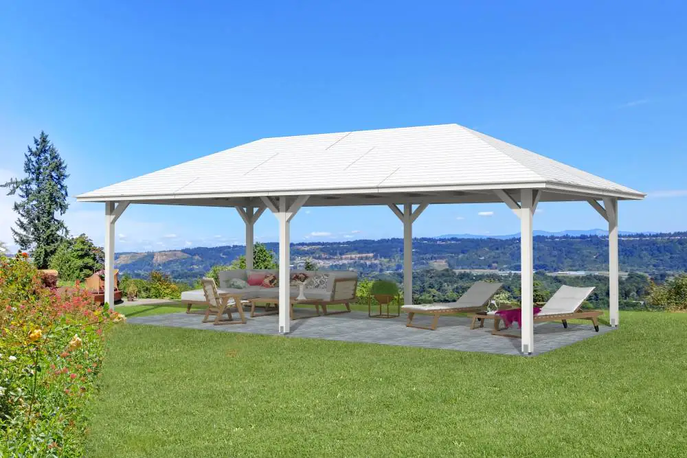 SKAN HOLZ Pavillon Orleans 3 Leimholz, lasiert in Weiß