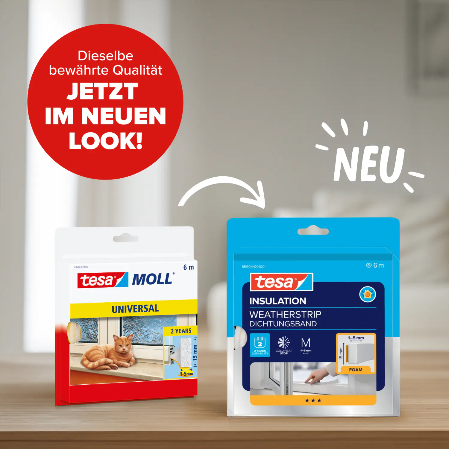 tesa Insulation Schaumstoff-Dichtung Universal 6 m, weiß