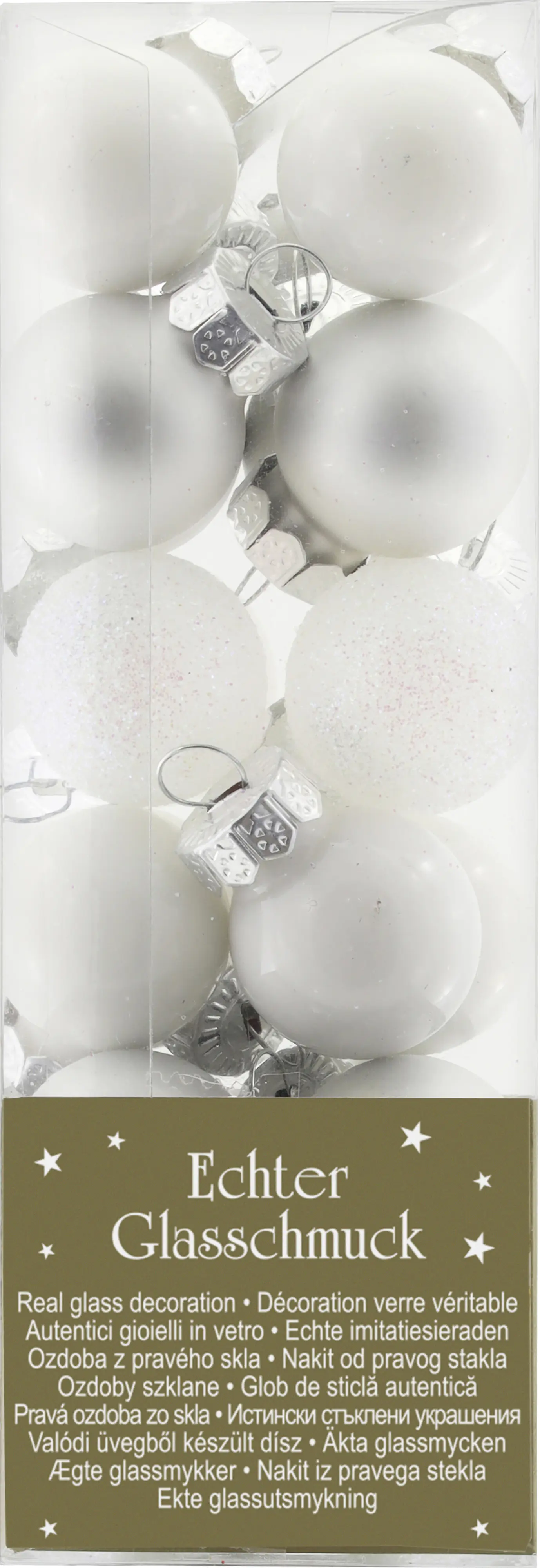Weihnachtskugel aus Glas Ø 2 cm weiß - 24 Stück