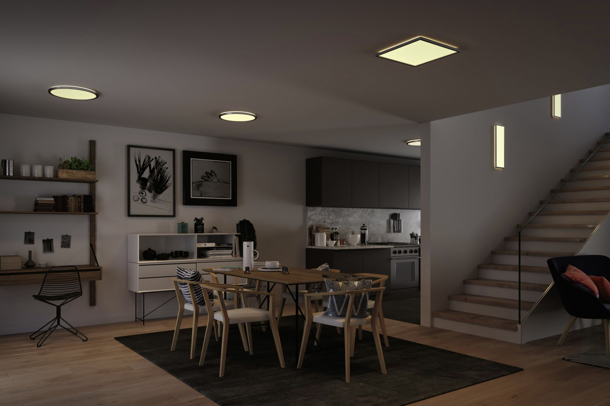 Paulmann LED Panel Atria Shine chrom-matt 58 x 20 cm warmweiß dimmbar