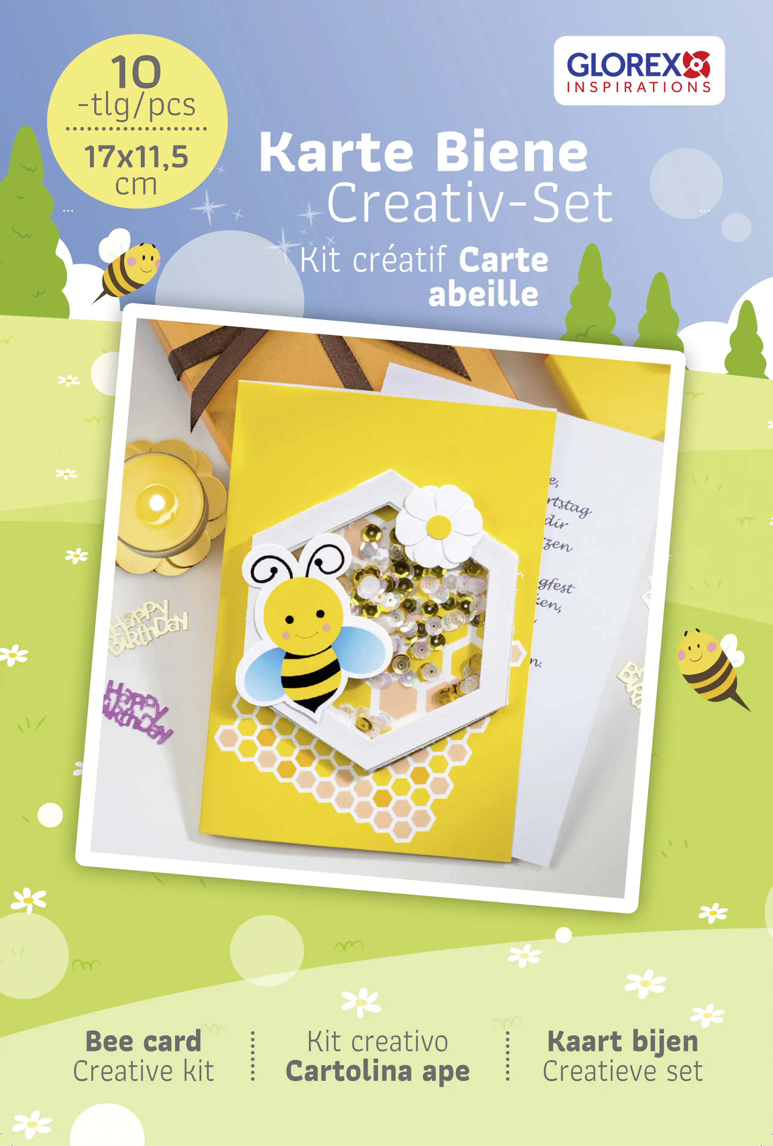 Glorex Karte Biene 17 x 11,5 cm