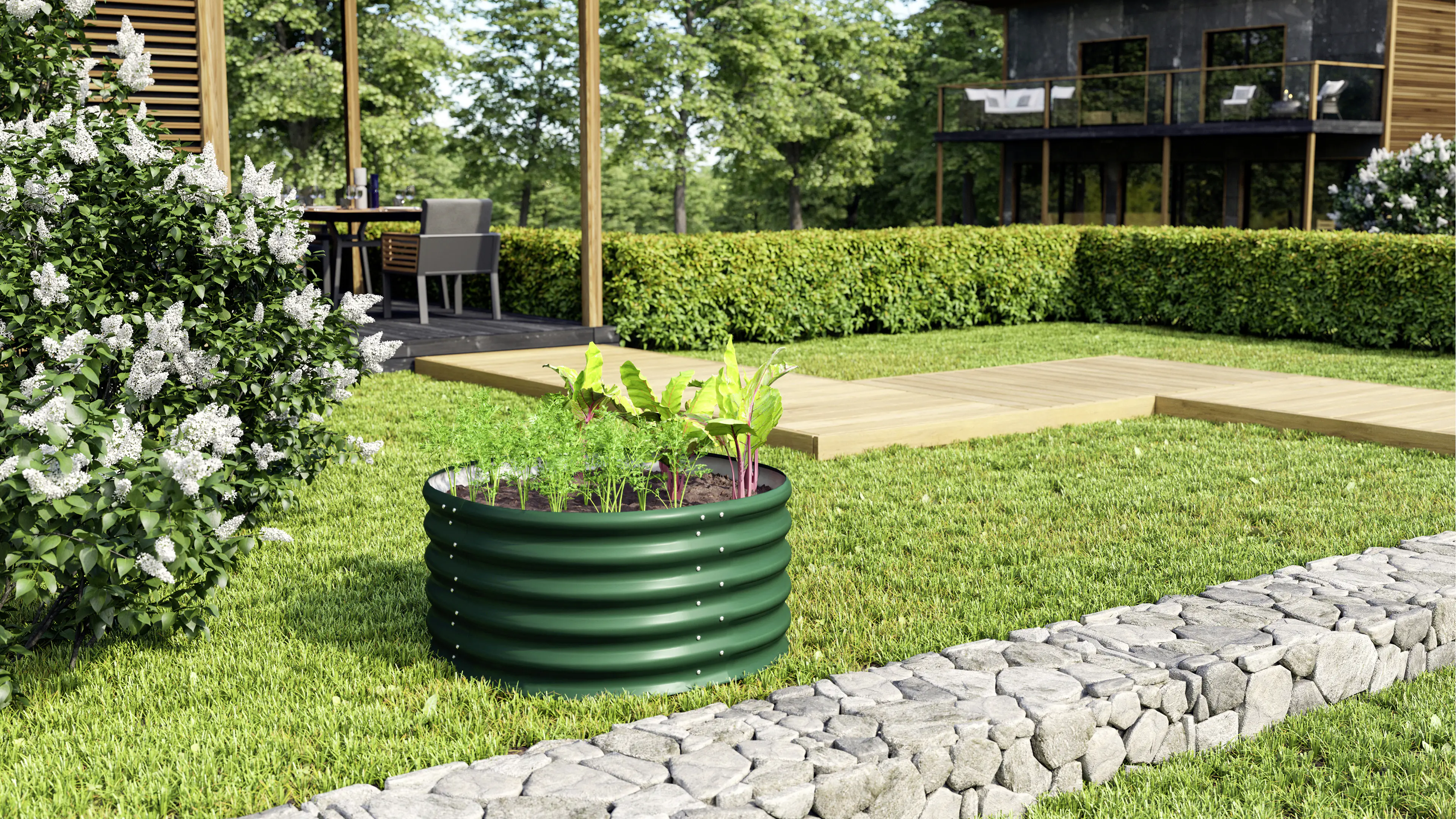 Vitavia Hochbeet Terra Rund 401 82 x 82 x 40 cm seegras