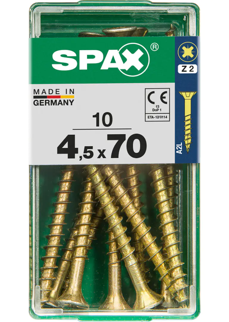 Spax Universalschrauben 4.5 x 70 mm PZ 2 - 10 Stk.