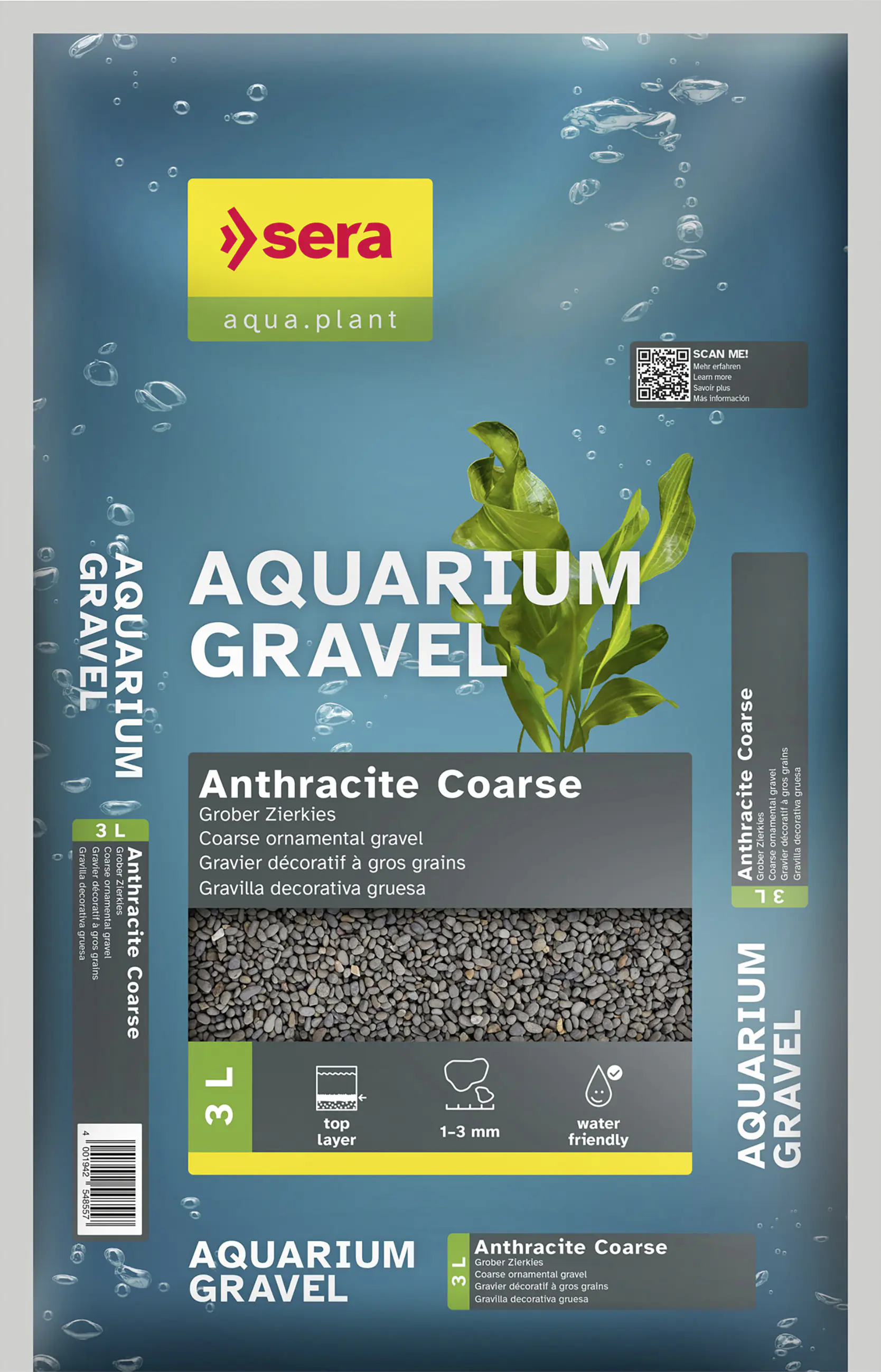 Sera Aquariumkies Anthracite Coarse anthrazit 3 L