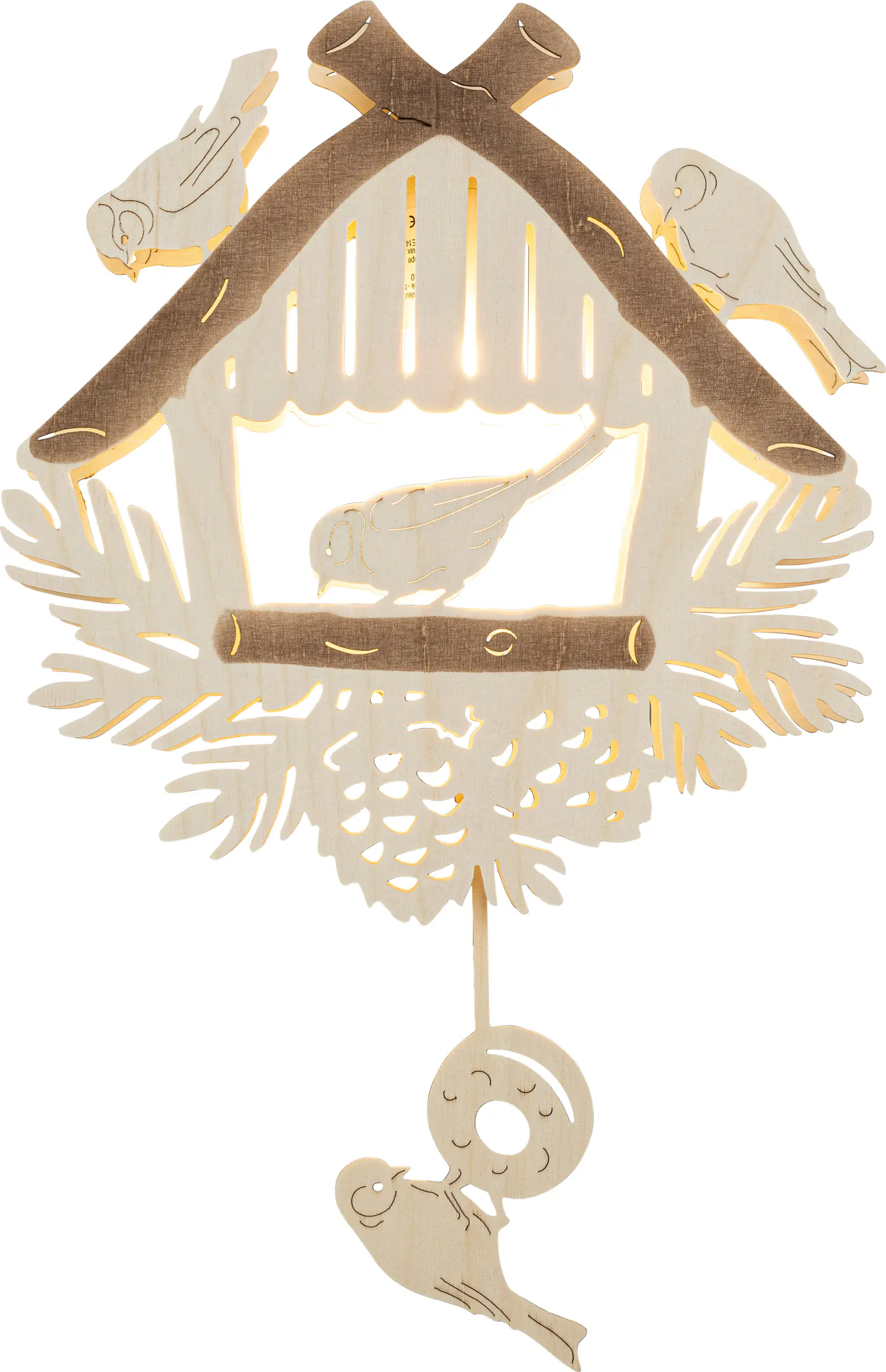 Saico Fensterlicht Vogelhaus 26 x 40 cm warmweiß weiß
