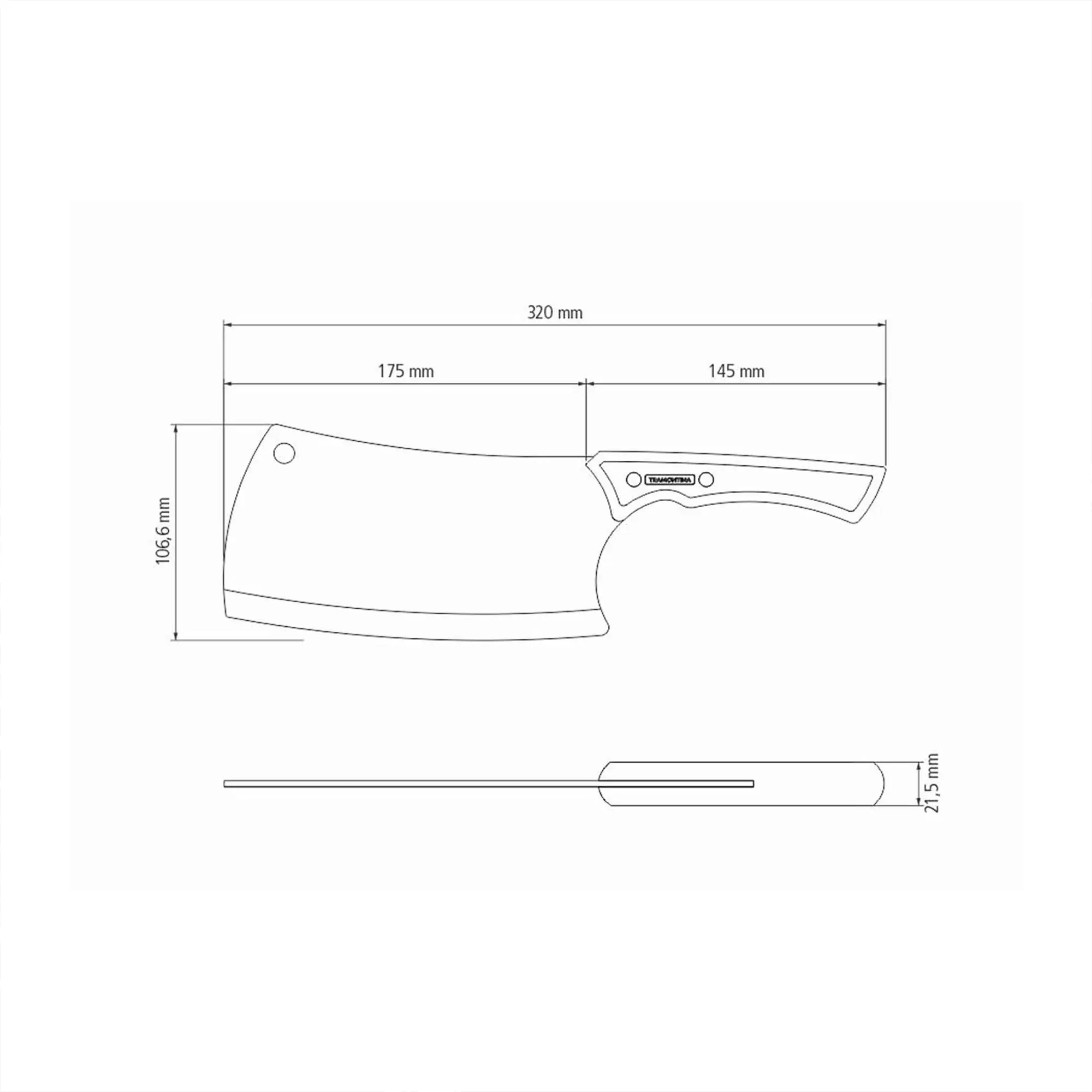 Tramontina Churrasco Hackmesser 32 cm schwarz 