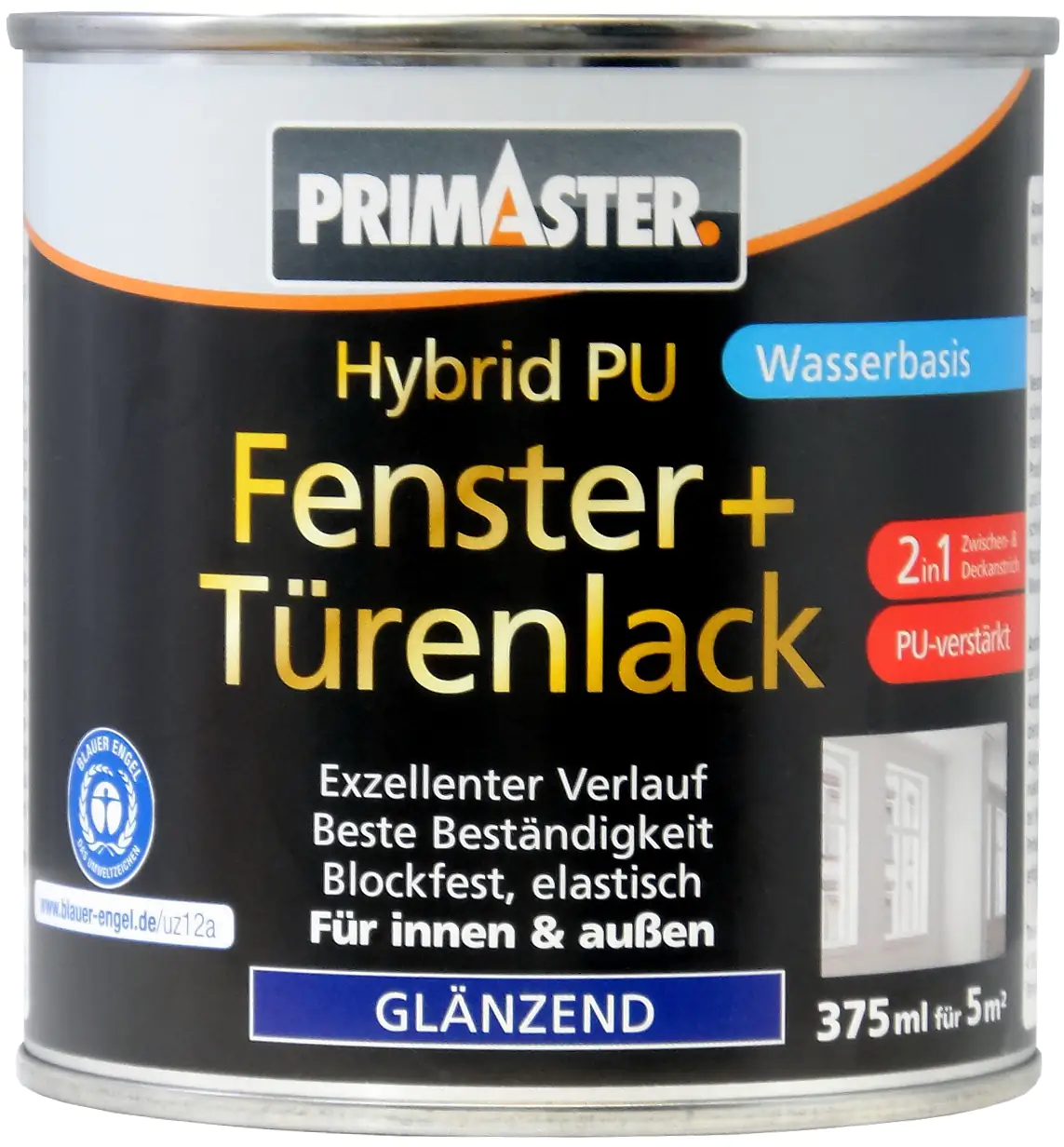 Primaster Hybrid-PU Fenster- u. Türenlack 375 ml weiß glänzend