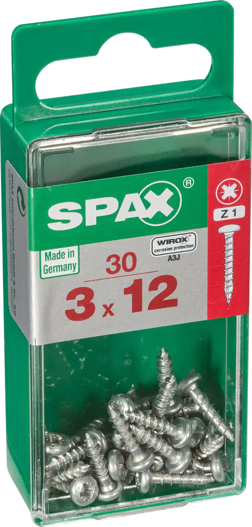 Spax Universalschrauben 3.0 x 12 mm TX 10 Rundkopf - 30 Stk.
