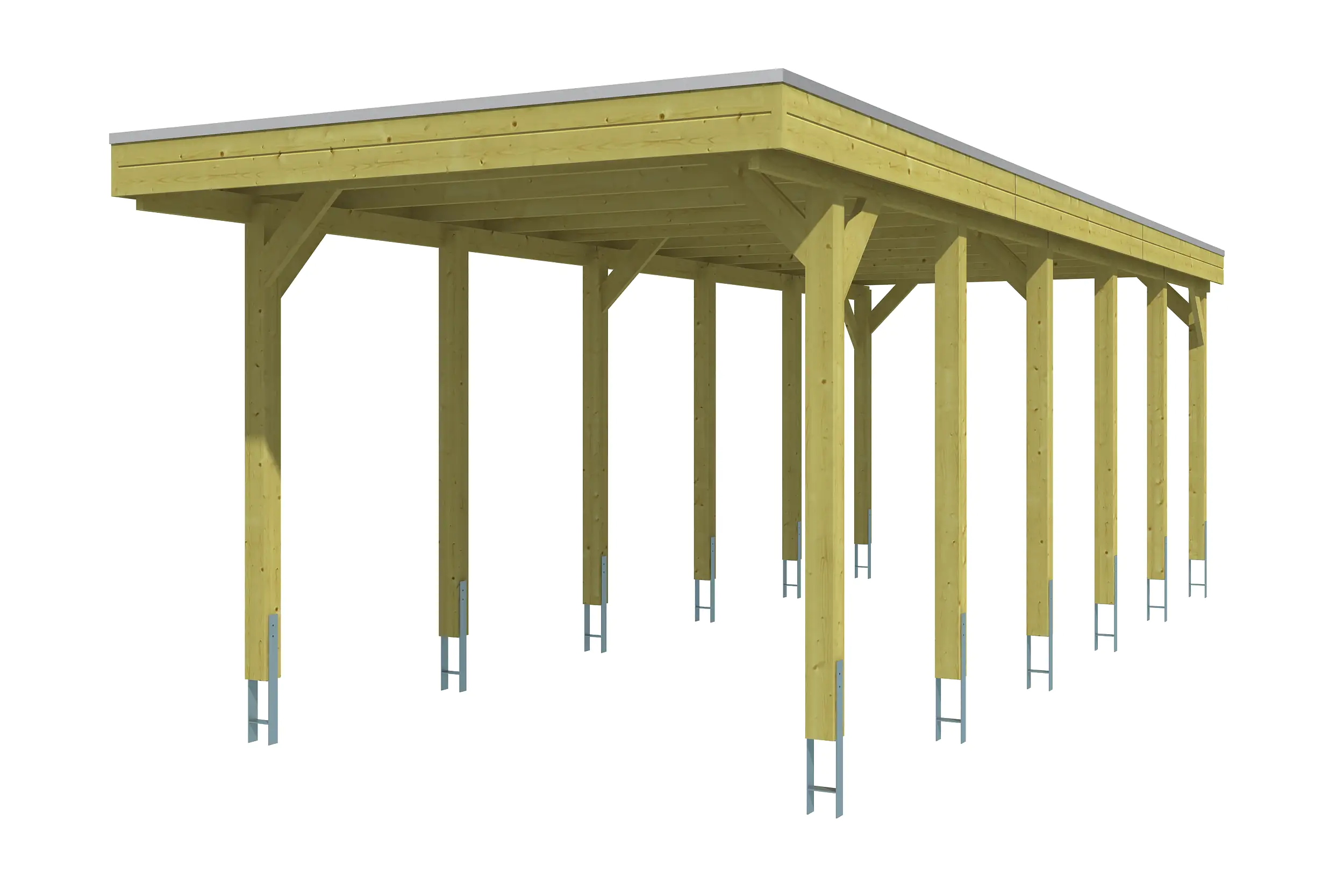 SKAN HOLZ Carport Friesland 314 x 860 cm mit EPDM-Dach