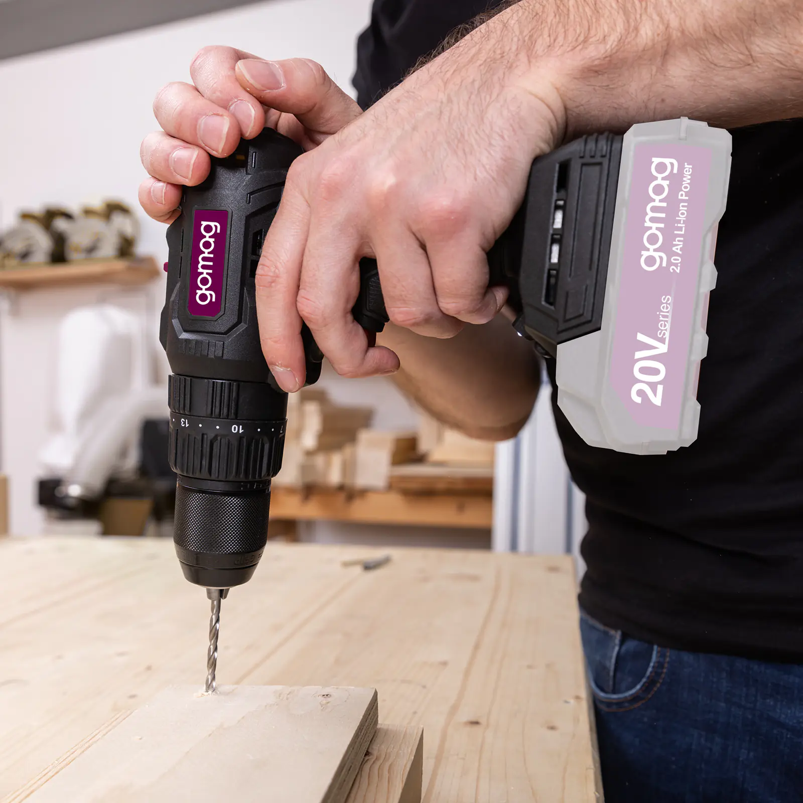 Gomag Akku-Schlagbohrschrauber GO-SBS60BL 20 V inkl. 4 Ah Starter-Kit