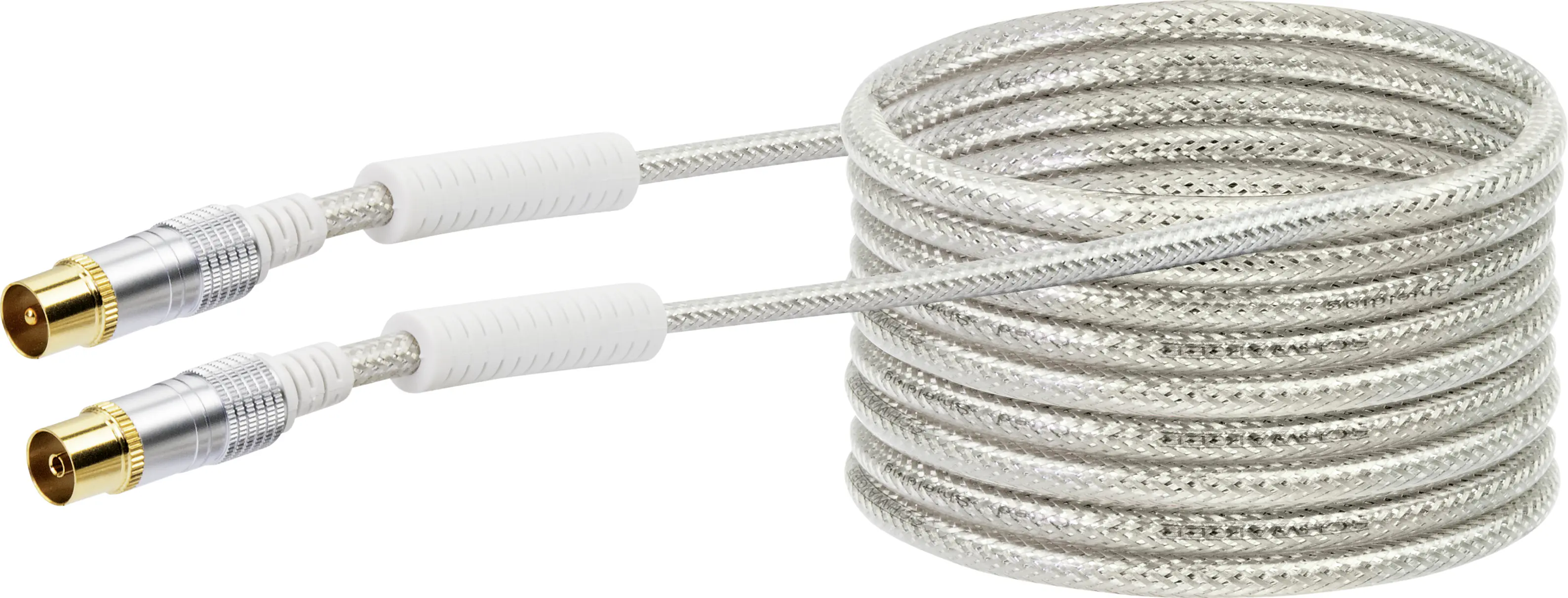 Schwaiger Antennen Anschlusskabel KVKHD50 531 (110dB) transparent, 5,0m, Ferritkern, 1x IEC Stecker