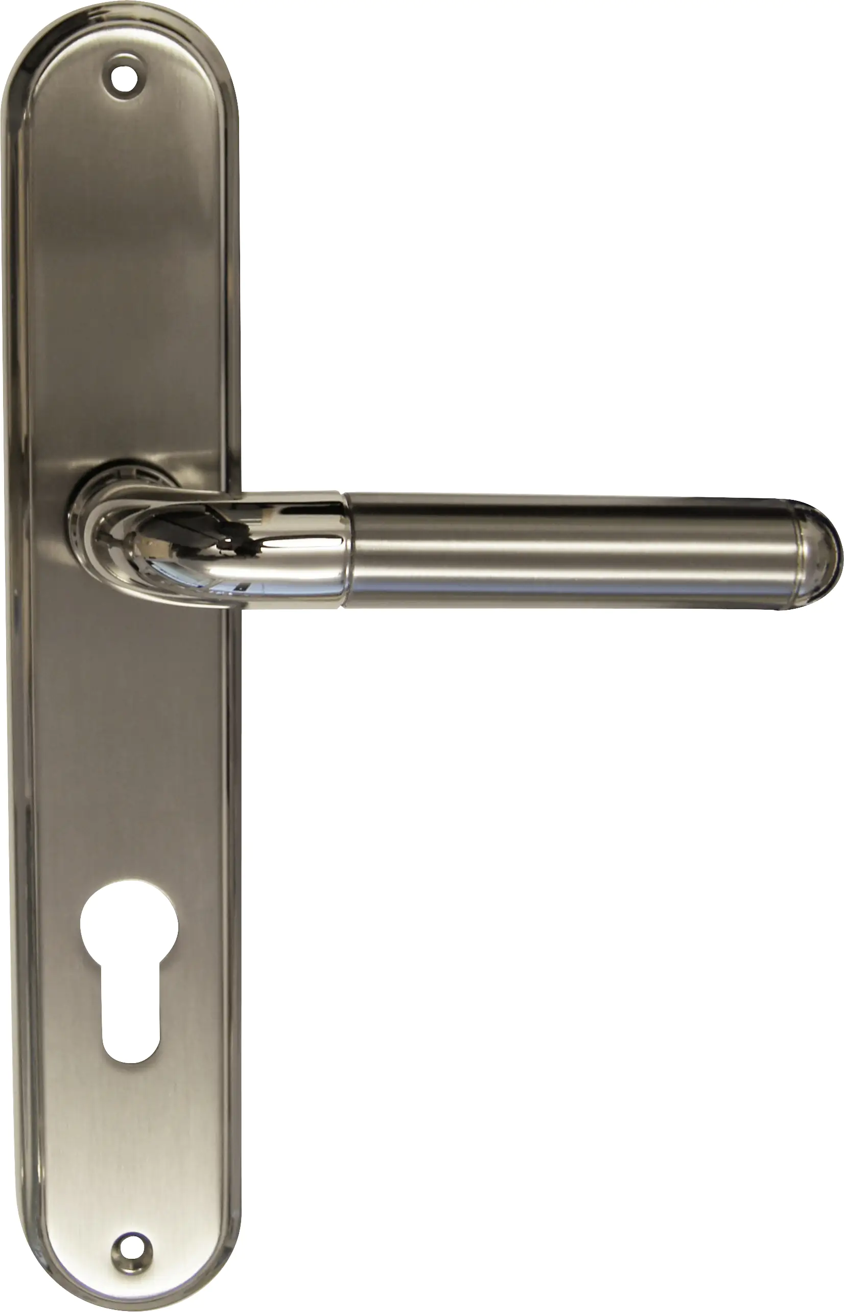 Alpertec PZ-Langschildgarnitur Sabine Messing silber abgerundet