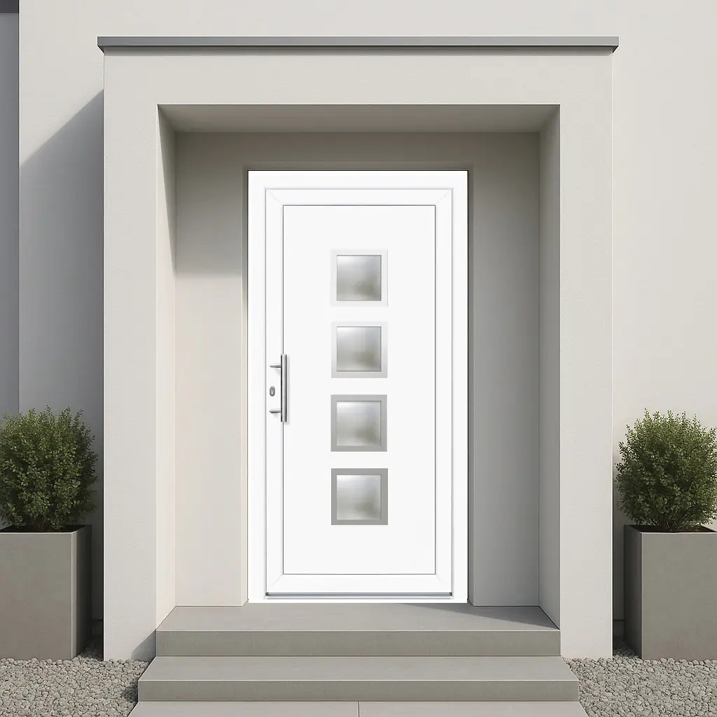 Panto Kunststoff-Haustür K025 110 x 210 cm DIN L weiß