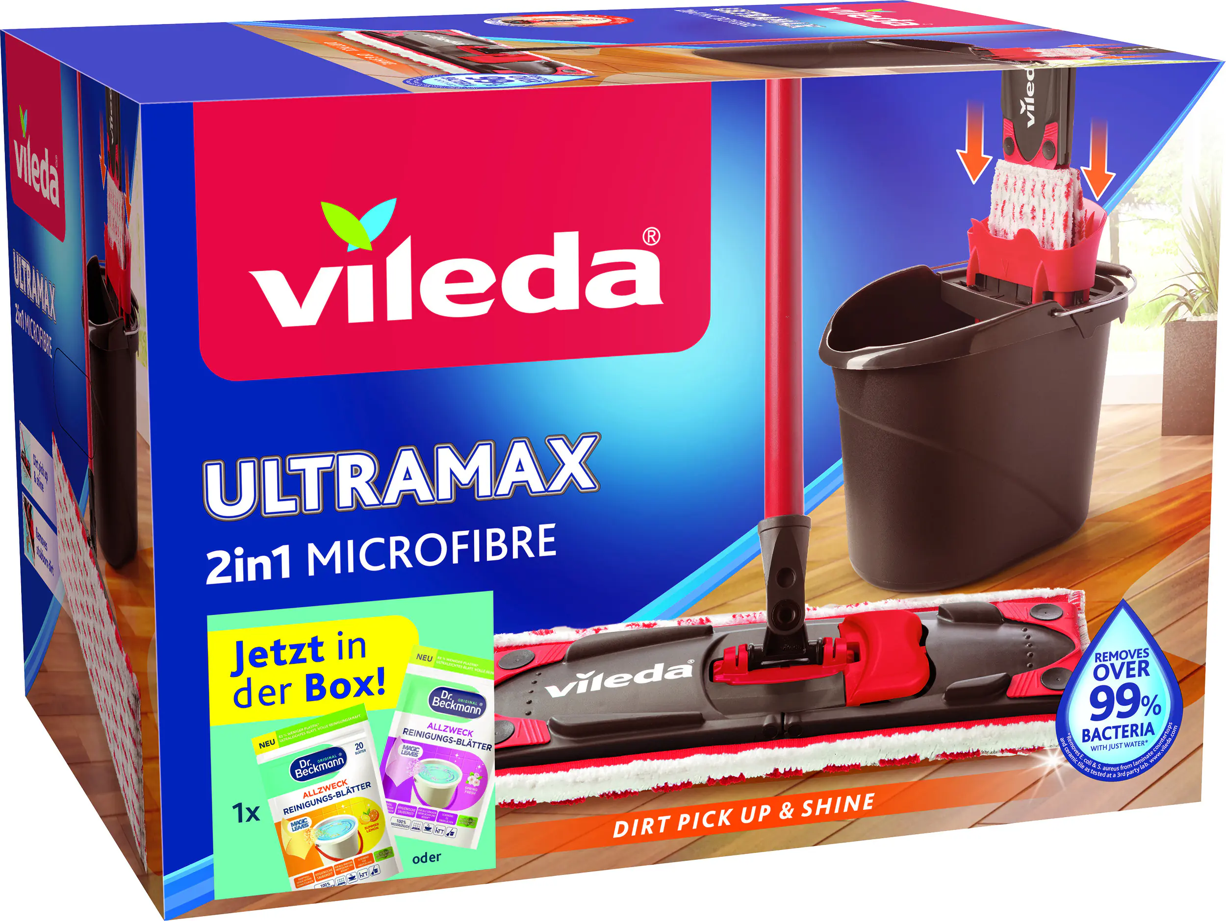 Vileda Bodenwischer Komplett-Set Ultramax 2in1 Microfibre 