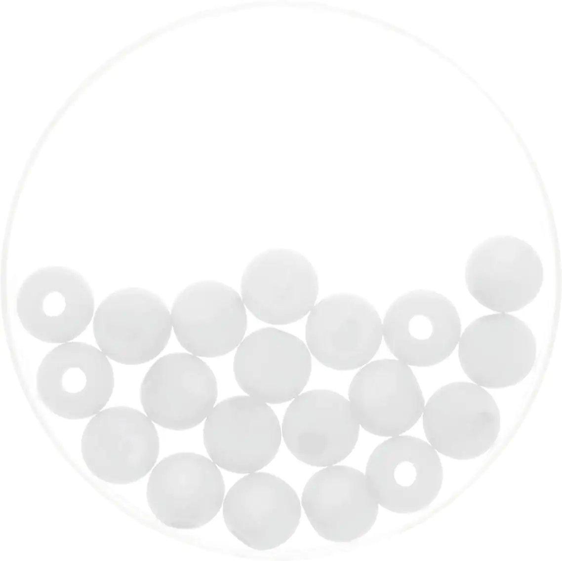 Glorex Perle Polaris 6 mm 20 Stück, matt weiß