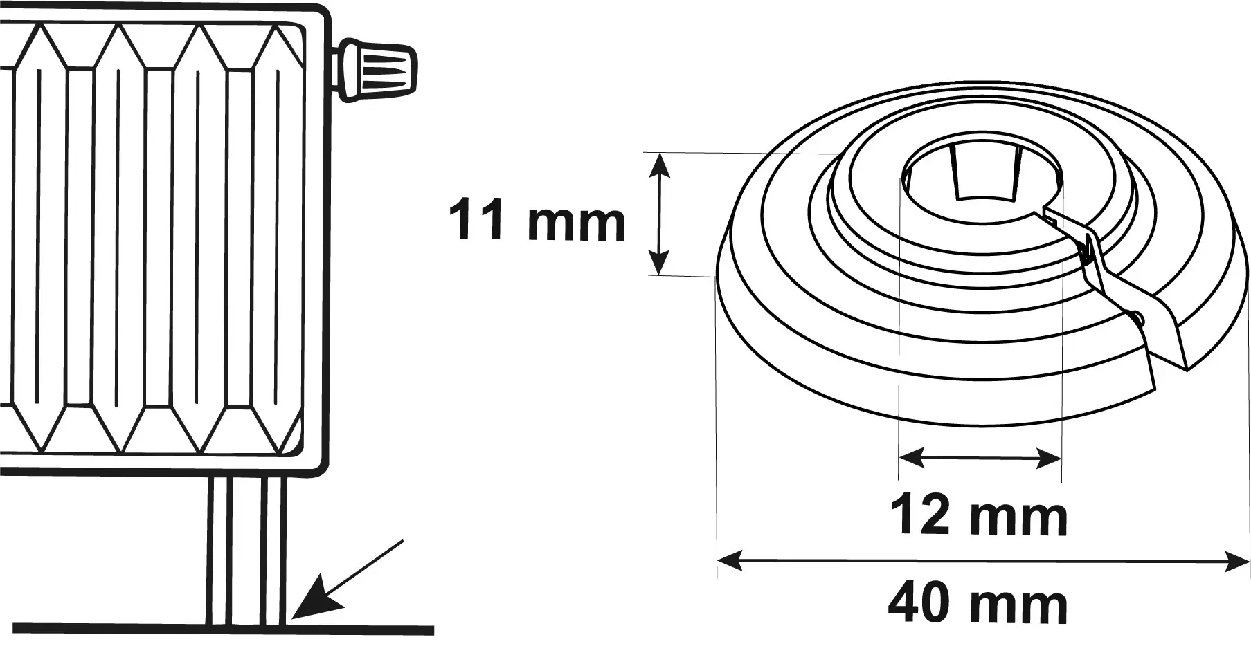 Cornat Heizungsrosette Ø 4 x 1,2 cm weiß - 4 Stück