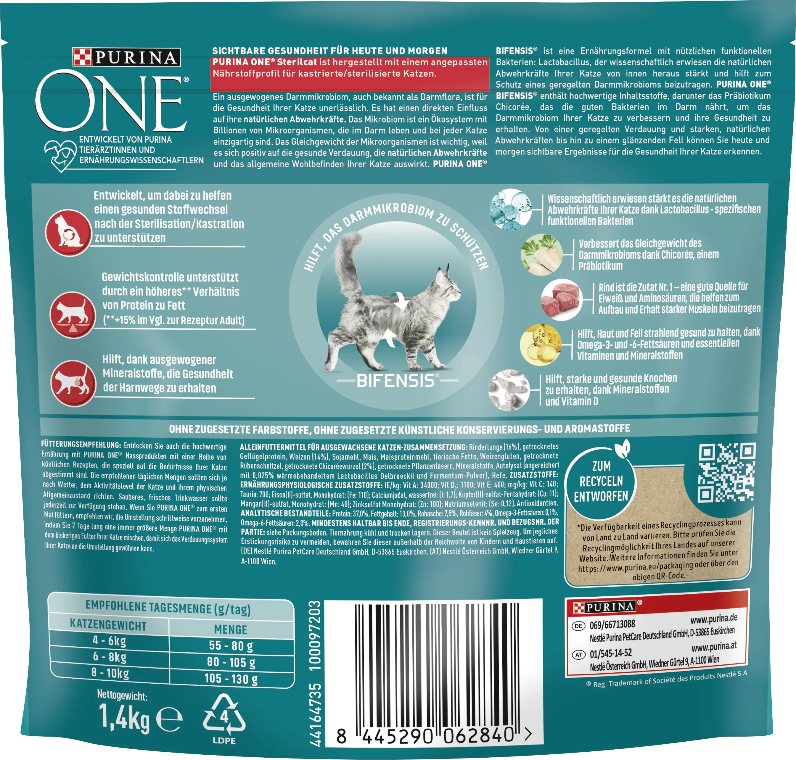 Purina One Sterilcat reich an Rind 1,4 kg
