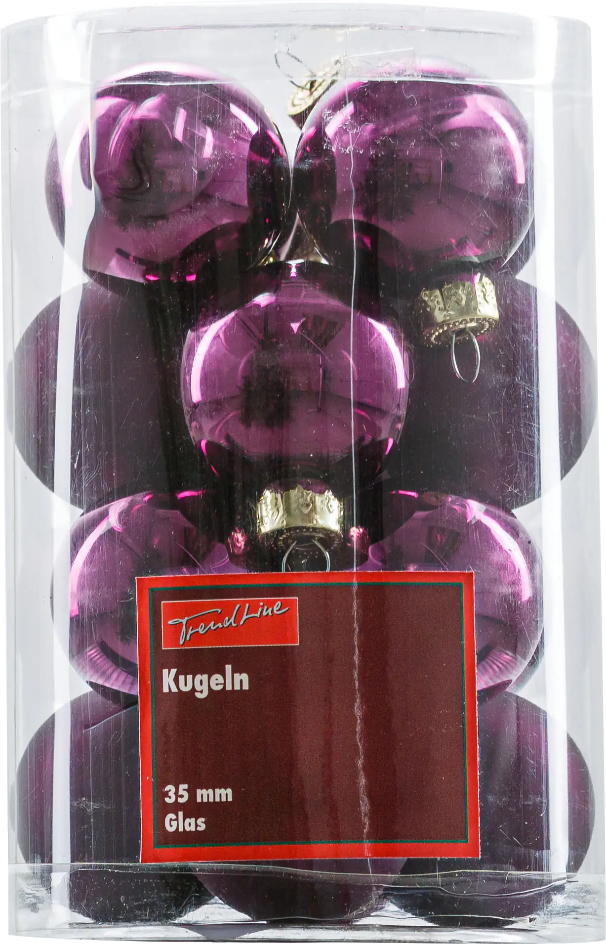 2076601553274_01 TrendLine Mini-Glaskugeln Ø 3,5 cm lila - 16 Stück glanz/matt