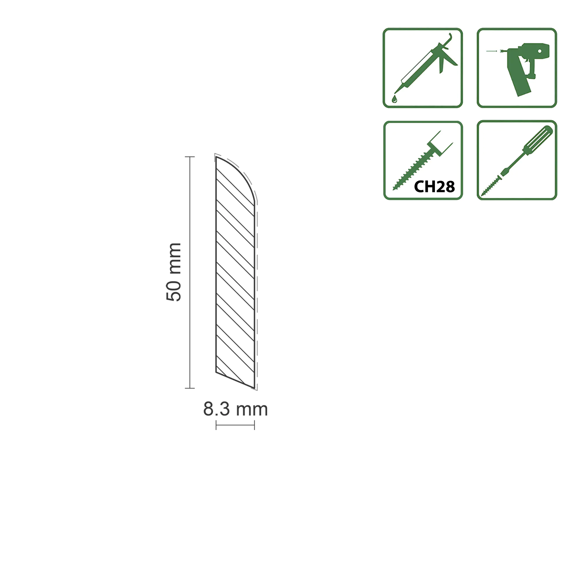 FN Neuhofer Sockelleiste 240 cm 50 x 8 mm Buche