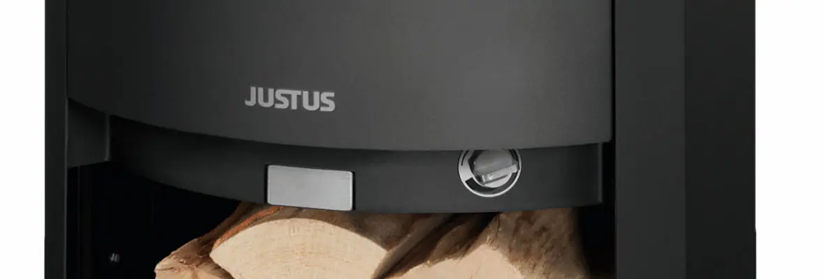 Justus Kaminofen Baltrum D 2.0 Kalkstein Stahl schwarz 5,5 kW