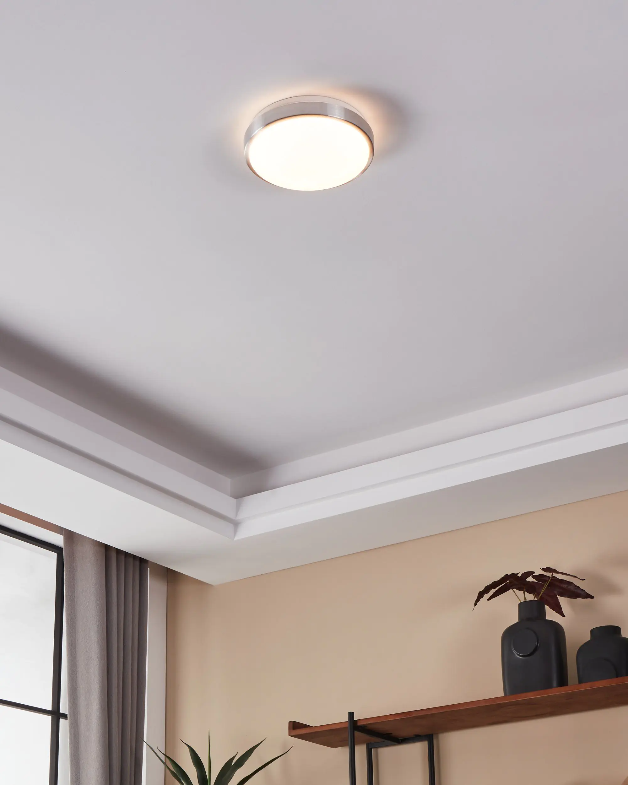 Eglo LED Deckenleuchte Competa 1 nickel-matt Ø 24,5 cm 22 W, warmweiß