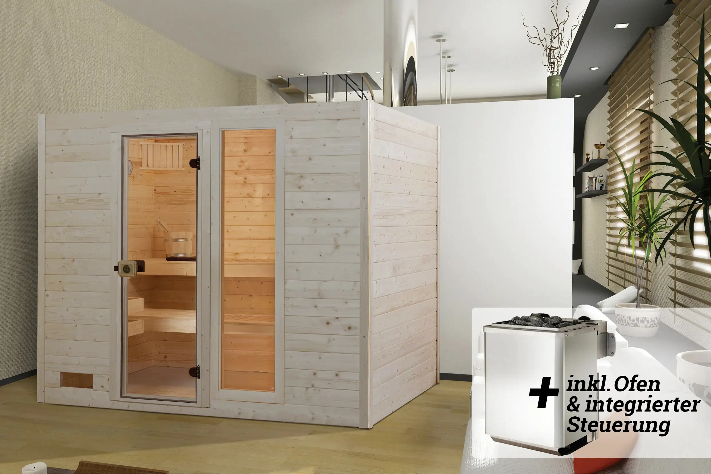 Weka Massivholz-Sauna VALIDA Gr. 4 Sparset 9,0 kW