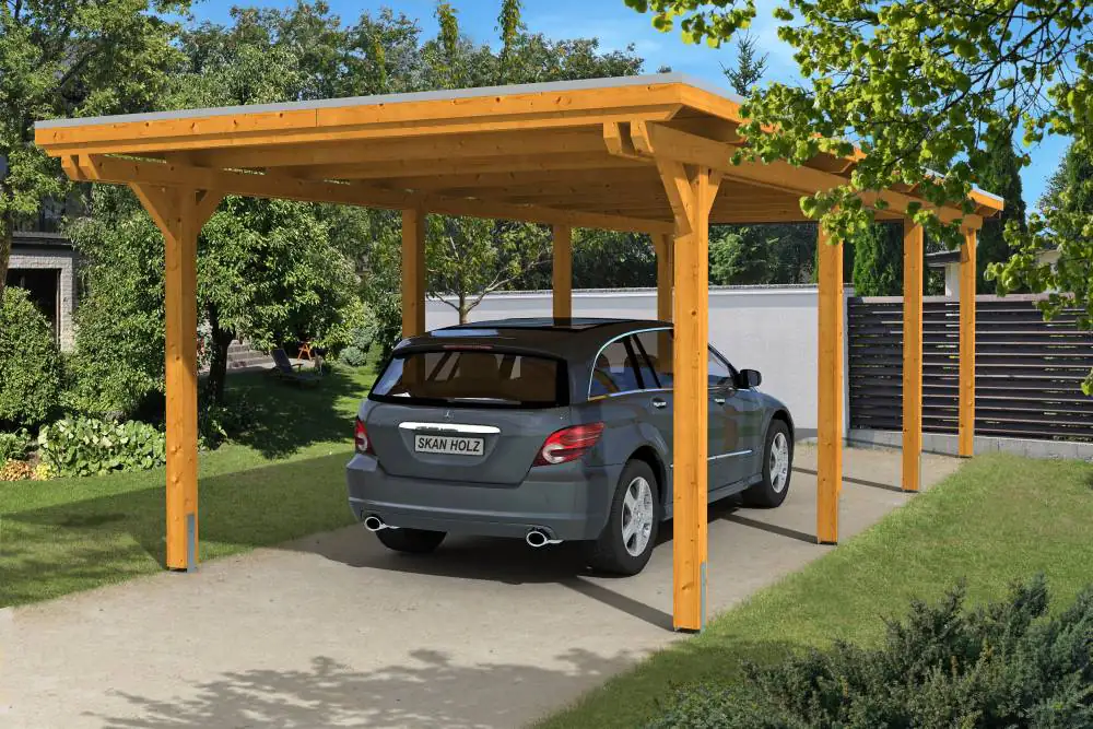 SKAN HOLZ Carport Emsland 354 x 846 cm mit Aluminiumdach