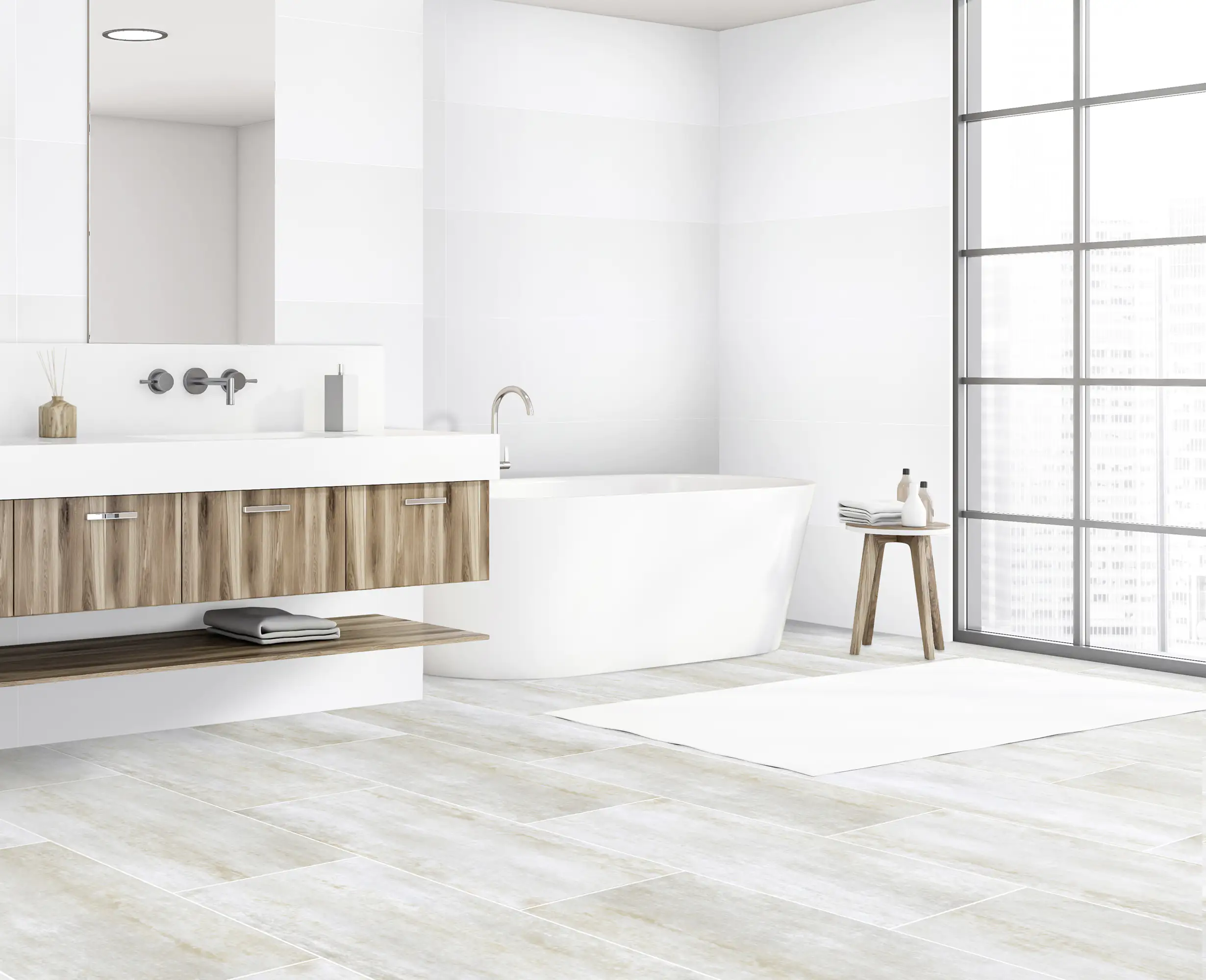 Bodenfliese Feinsteinzeug Allora due 30 x 60,4 cm weiß