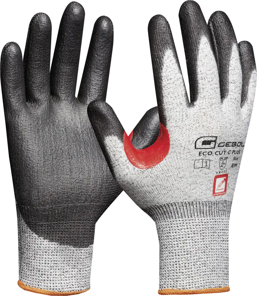 Gebol Handschuh Eco Cut C Plus grau/schwarz/rot