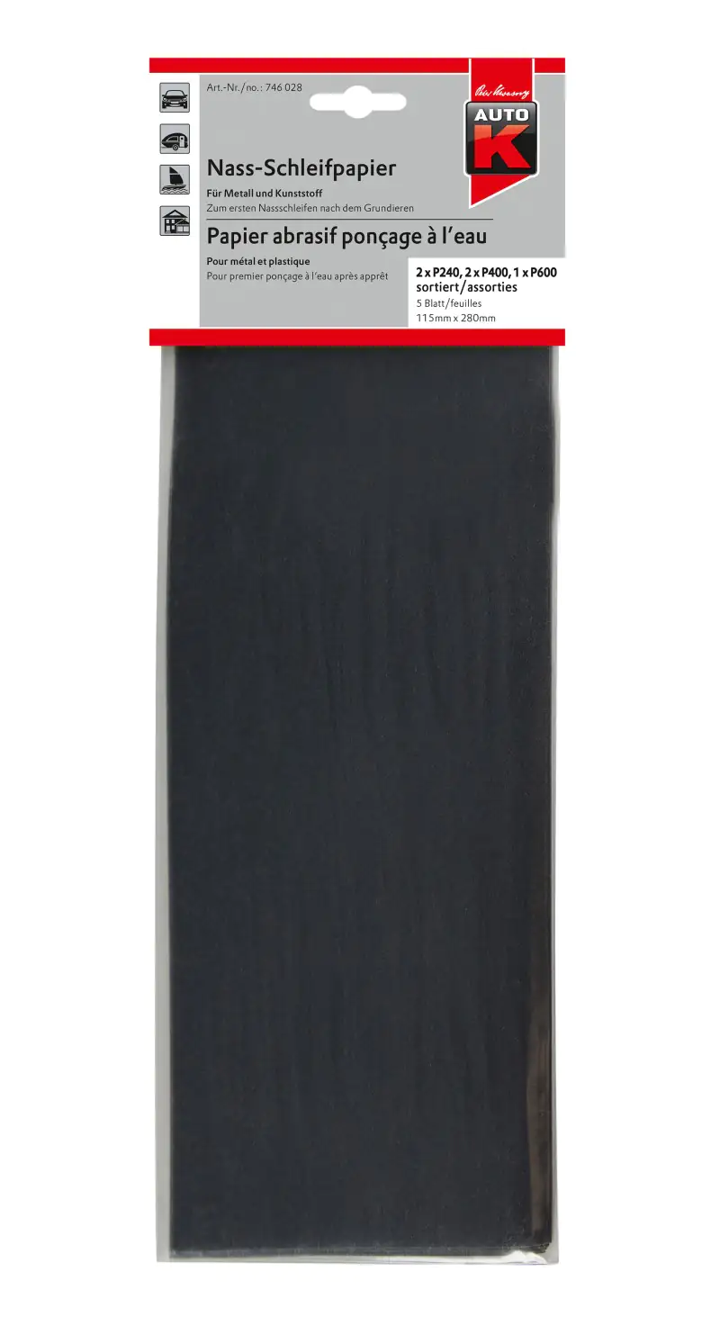 Auto-K Nass-Schleifpapier-Set 5 teilig Auto-K Nass-Schleifpapier-Set 5 teilig