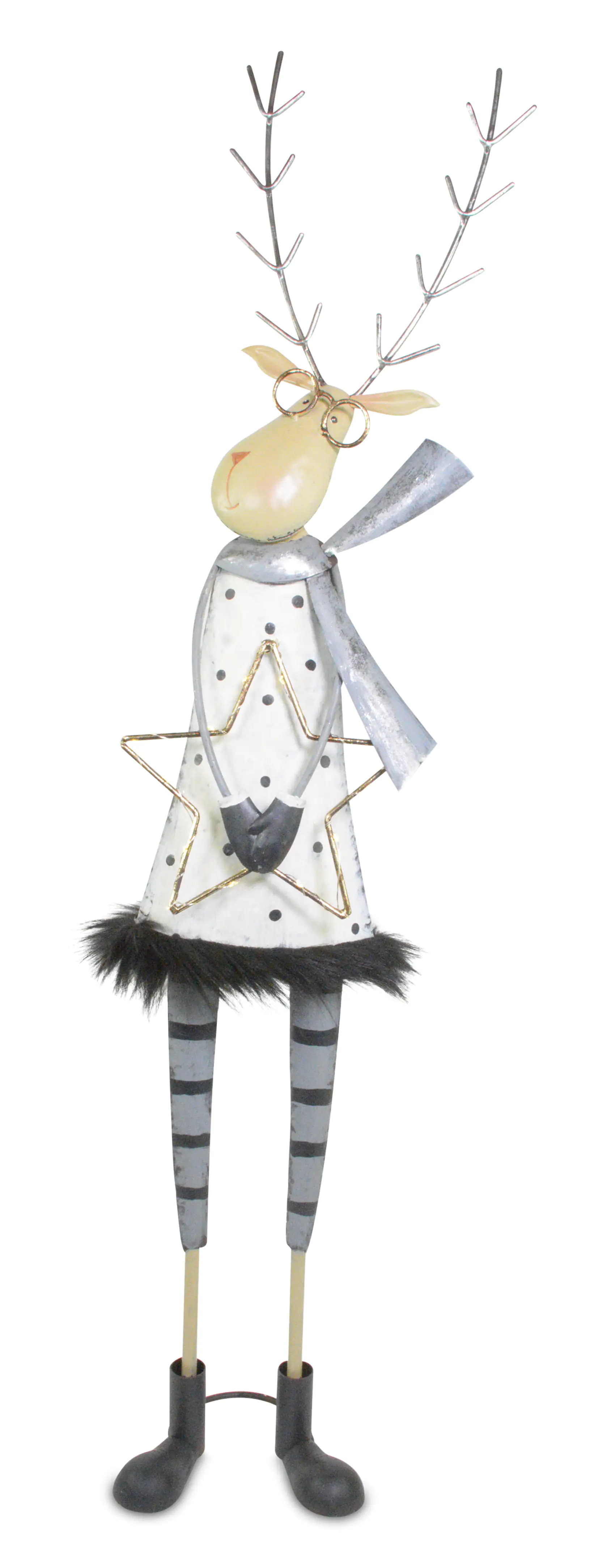 Riffelmacher Hirsch mit Stern beleuchtet LED 33 x 13.3 x 94.6 cm