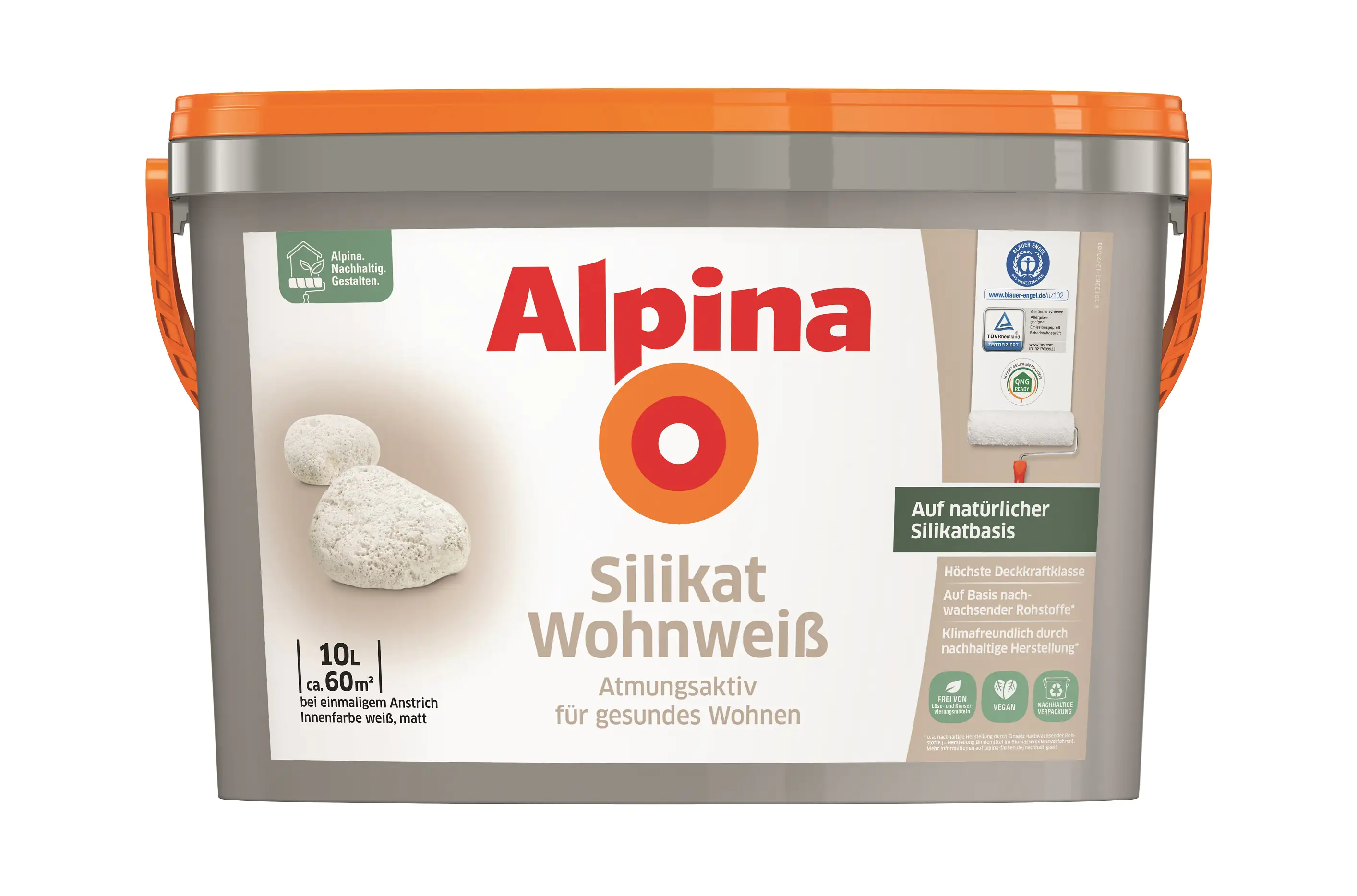 Alpina Silikat Wohnweiß Wandfarbe 10 L