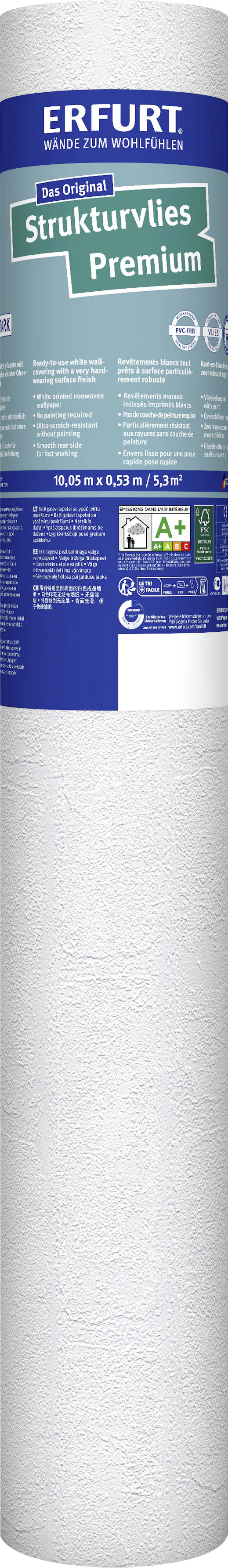 Erfurt Vliestapete Premium 504 weiß 10,05 x 0,53 m Erfurt Vliestapete Premium 504 weiß 10,05 x 0,53 m