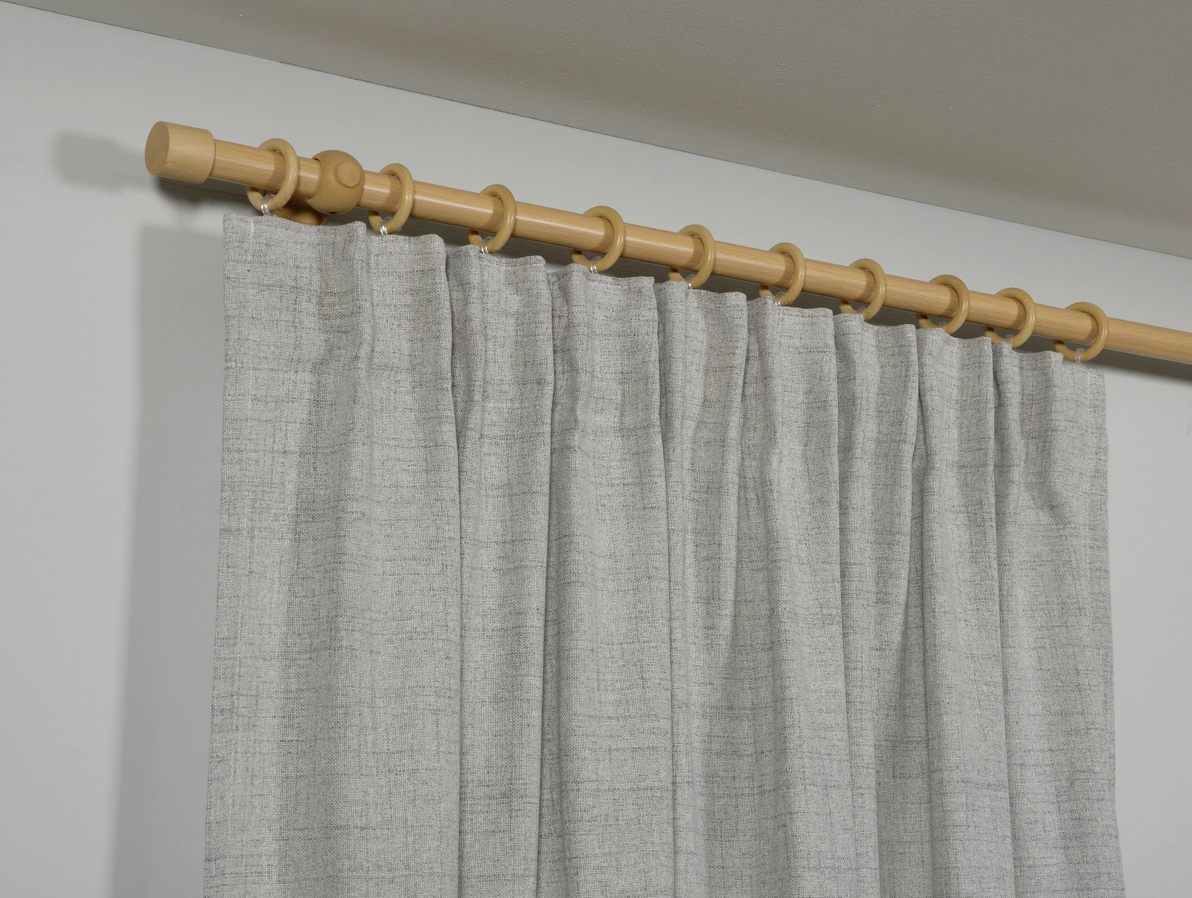 Gardinia Holz-Gardinenstangen-Set Shorty 1-Lauf Ø 25 mm Buche 160 cm