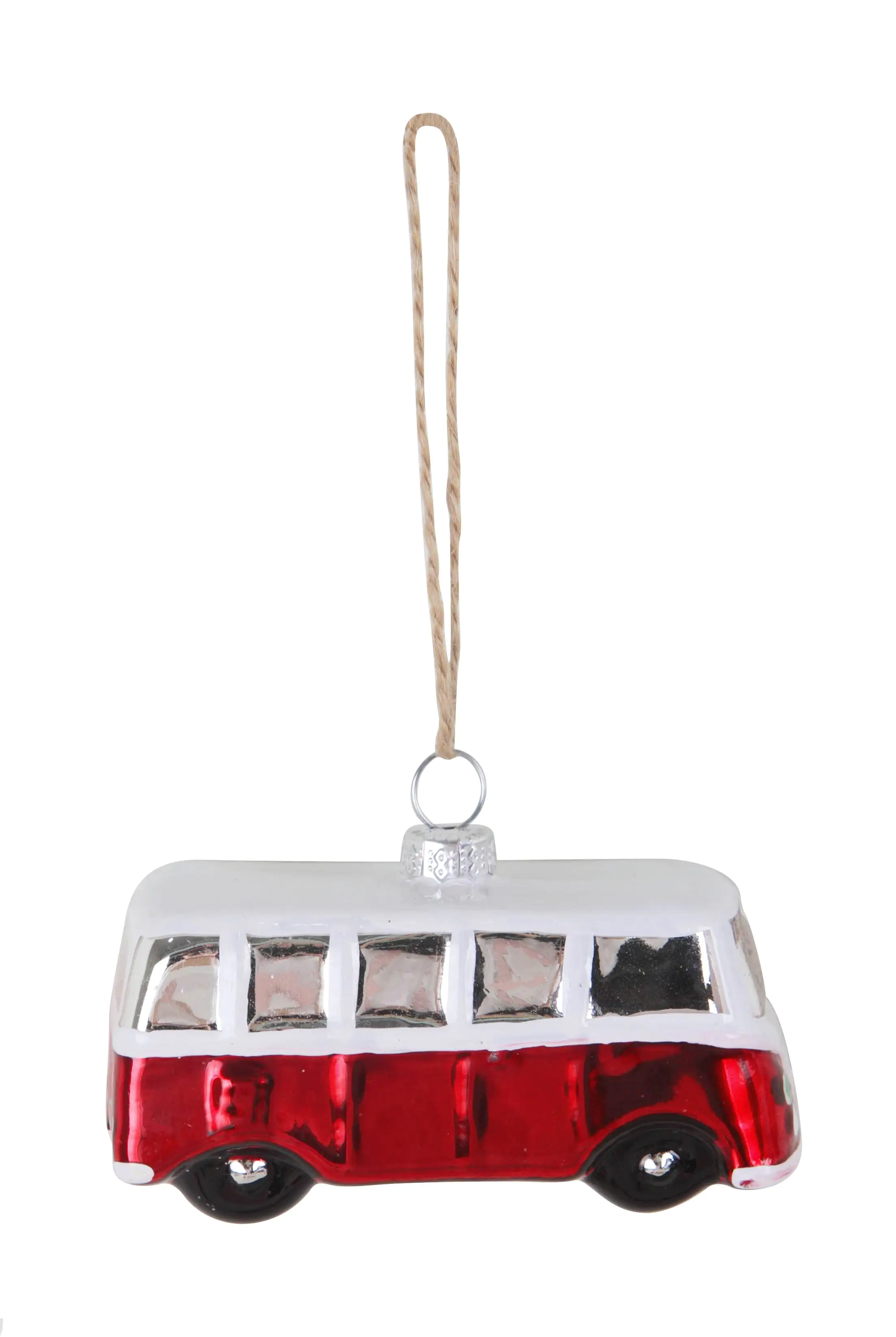 TrendLine Weihnachtskugel aus Glas Bus 5,8 x 8,5 cm weiß-rot TrendLine Weihnachtskugel aus Glas Bus 5,8 x 8,5 cm weiß-rot