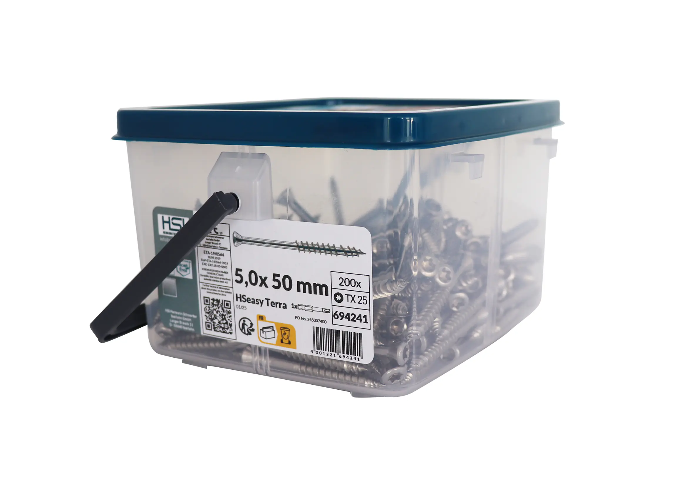 HSeasy Terra Terrassenschrauben TX 25 Ø 5,0 x 50 mm - 200 Stk.