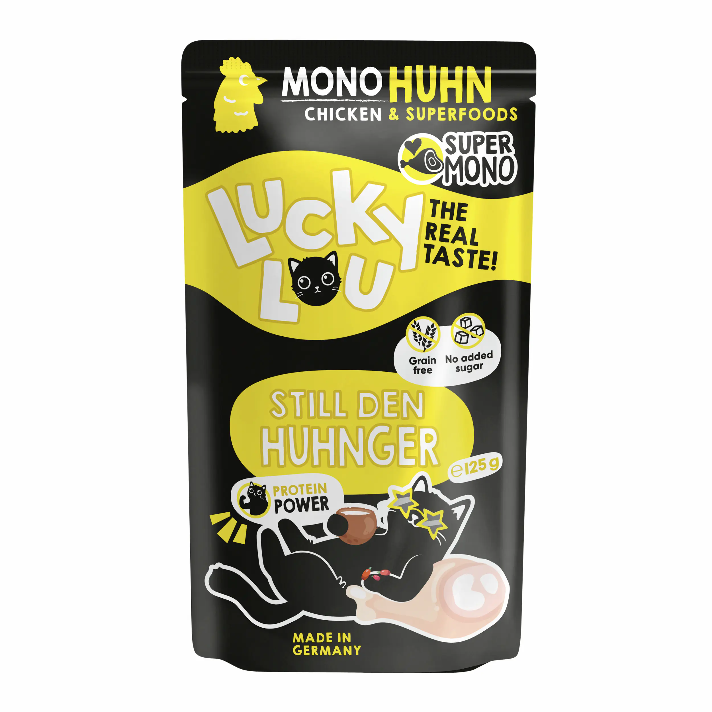 Lucky Lou SuperMono Katzennassfutter Adult getreidefrei 125 g Huhn
