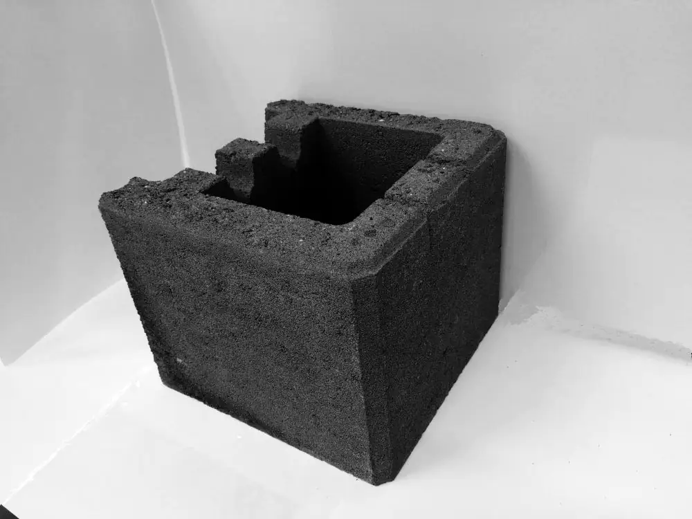 Schalungsstein Endstein 17,5 x 17,5 x 20 cm anthrazit