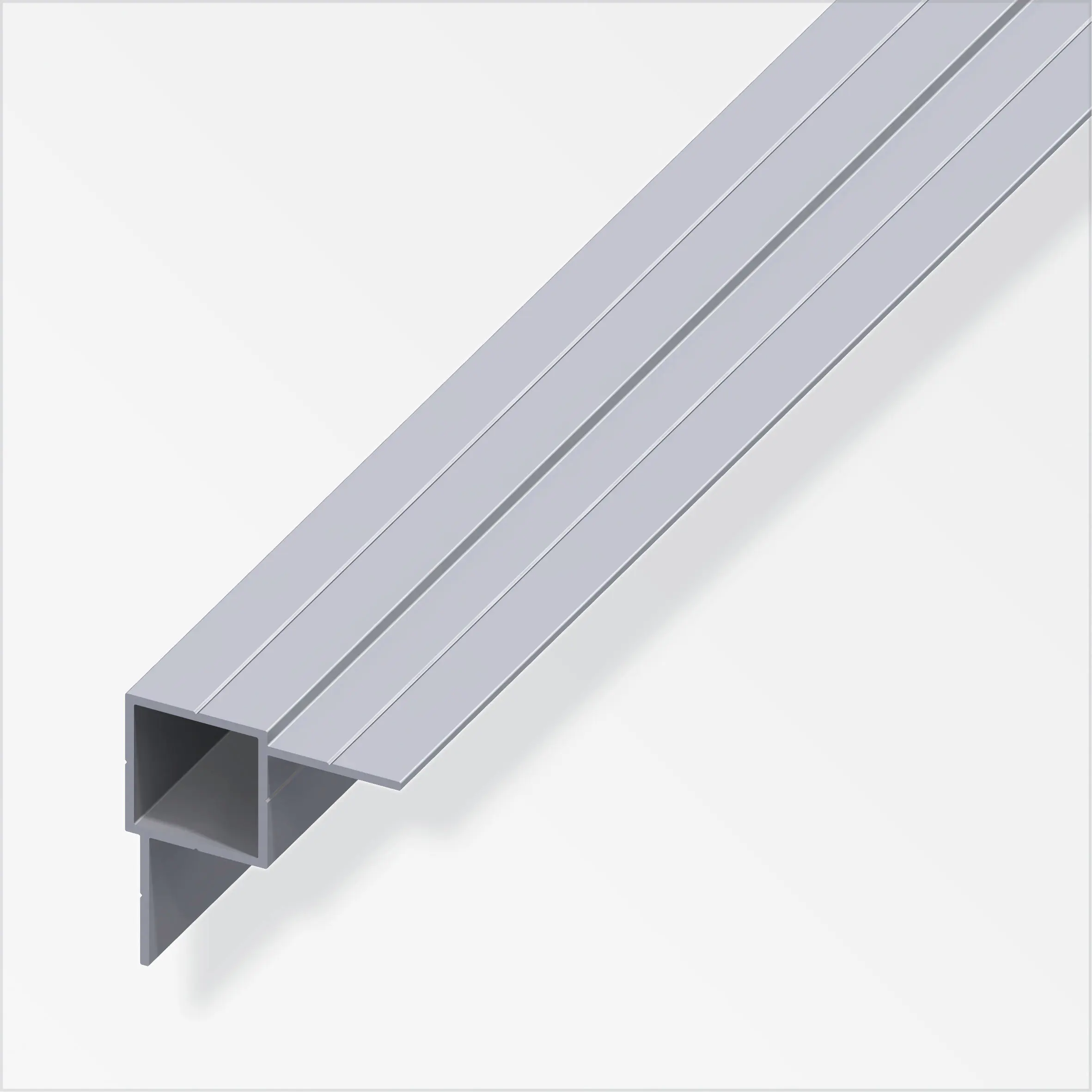 alfer Quadratrohr, 2 Schenkel versetzt 2.5 m, 23.5 x 45.5 x 1.5 mm