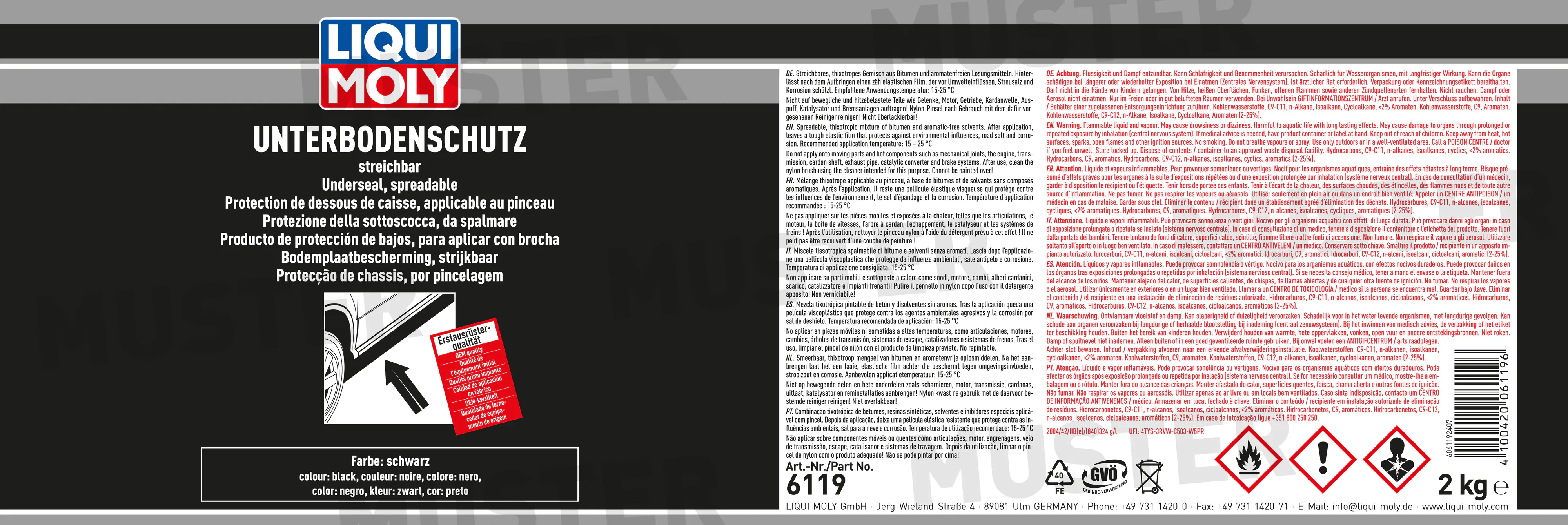 Liqui Moly Unterbodenschutz streichbar schwarz 2 kg Liqui Moly Unterbodenschutz streichbar schwarz 2 kg