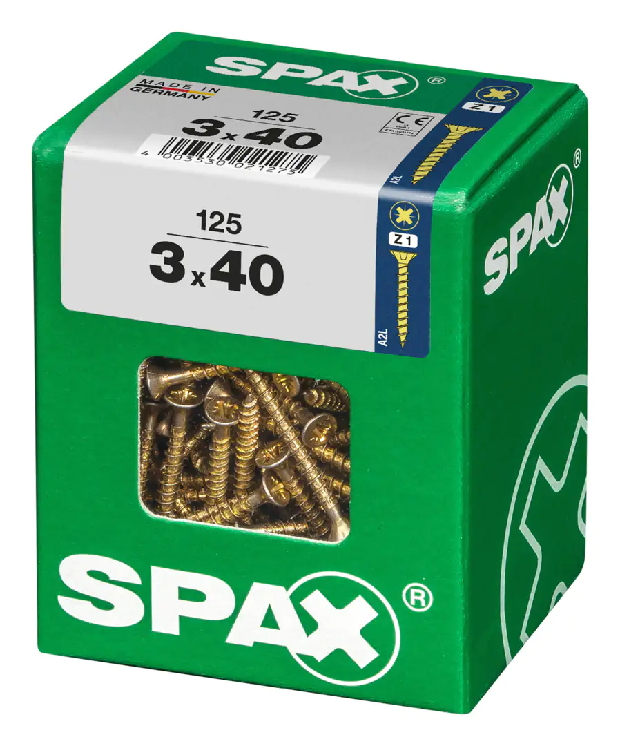 Spax Universalschrauben 3.0 x 40 mm PZ 1 - 125 Stk.