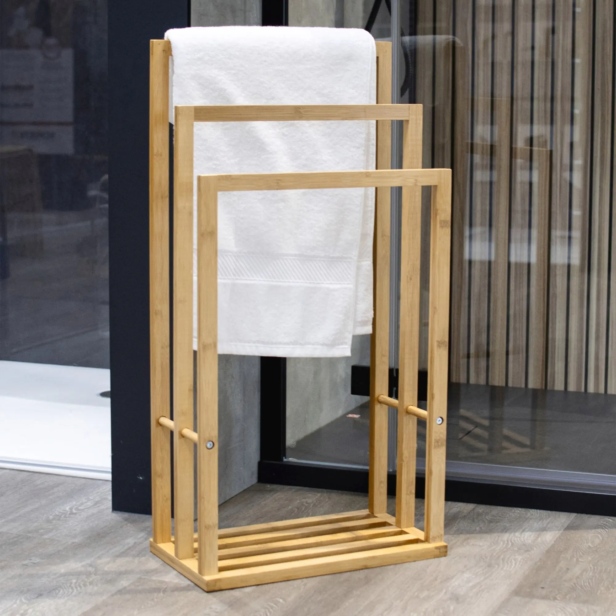 Schulte Handtuchhalter aus Bambus stehend 82 x 42 x 24 cm