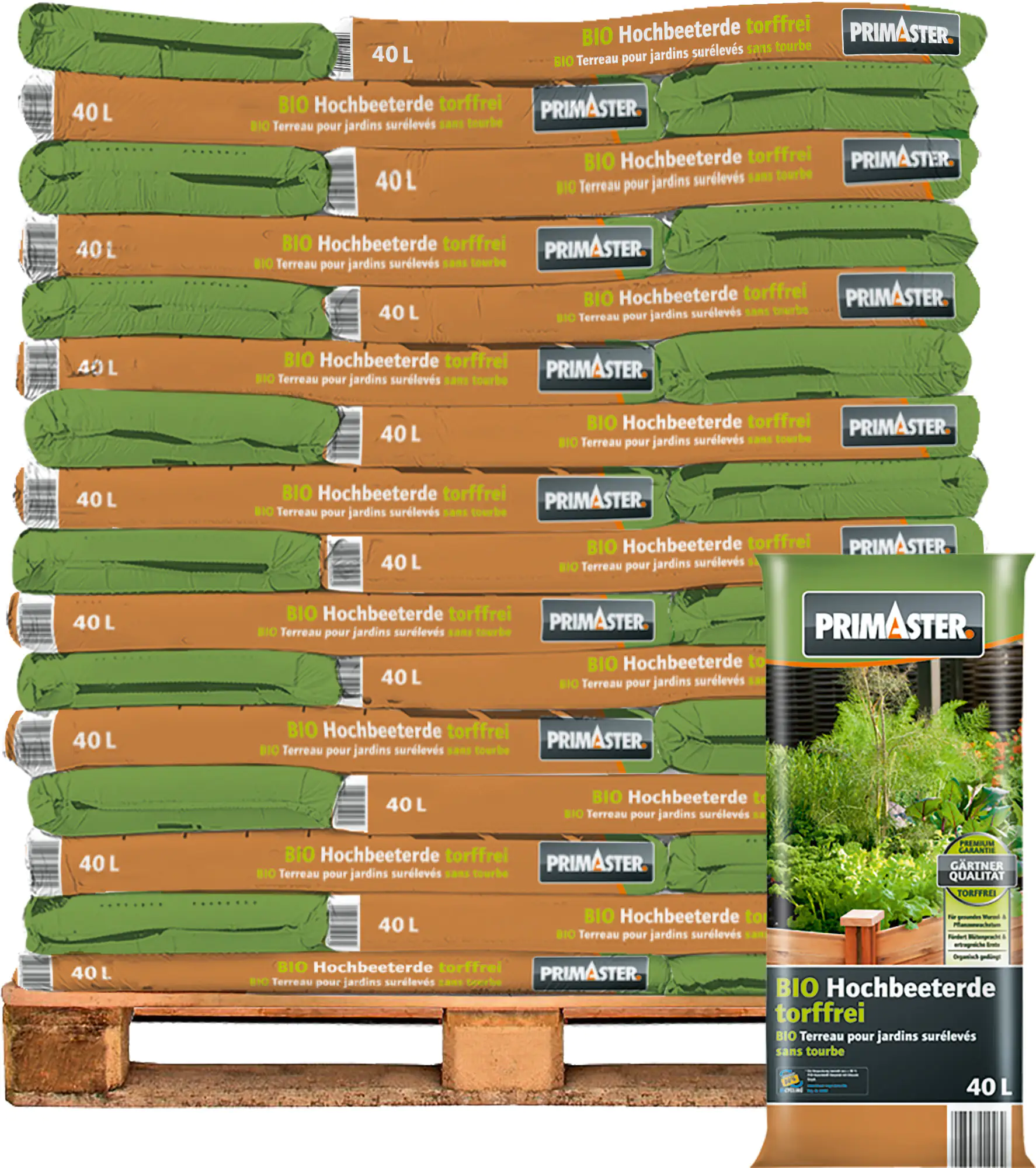 Primaster Bio Hochbeeterde Torffrei 40 L Palettenabnahme 51 Pack