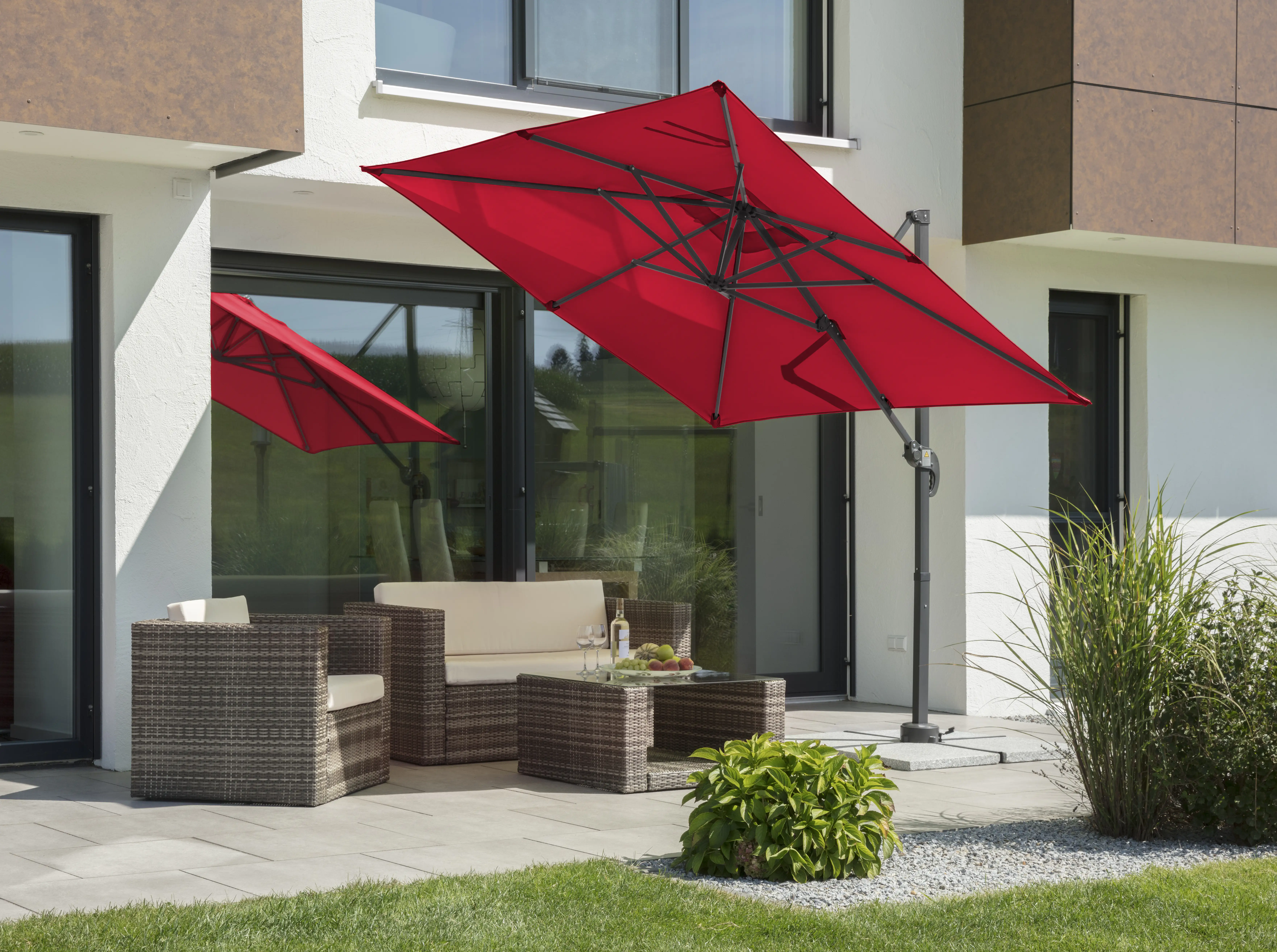 4000570759779_2 Schneider Ampelschirm Rhodos Junior rot 230 x 230 cm