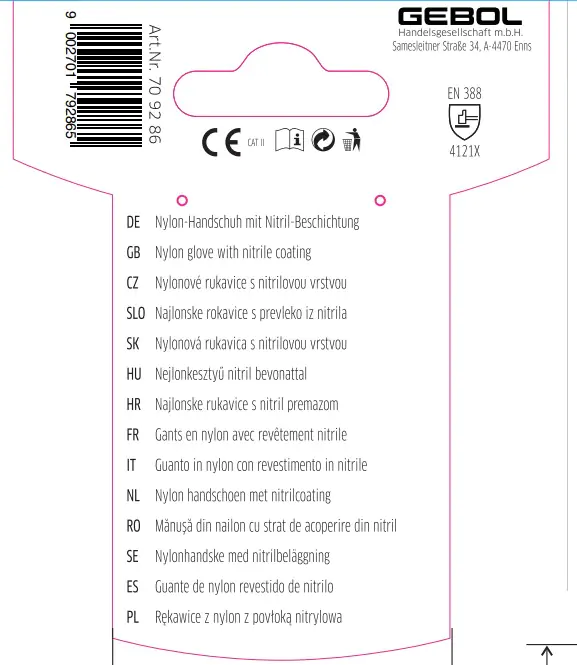 Gebol Handschuh Super Grip  