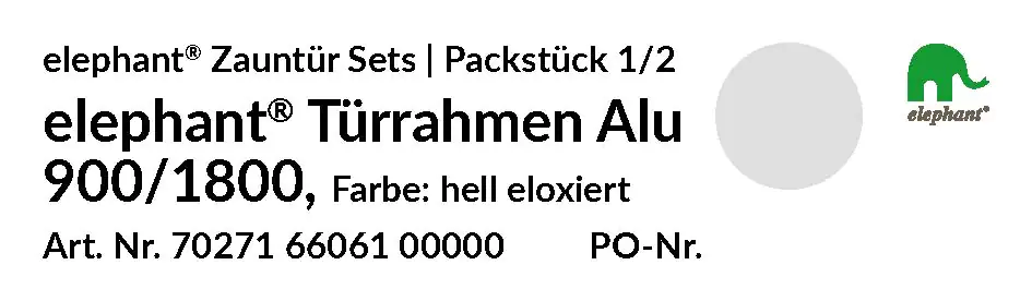 elephant Türrahmenset eloxiert 90 x  180 cm