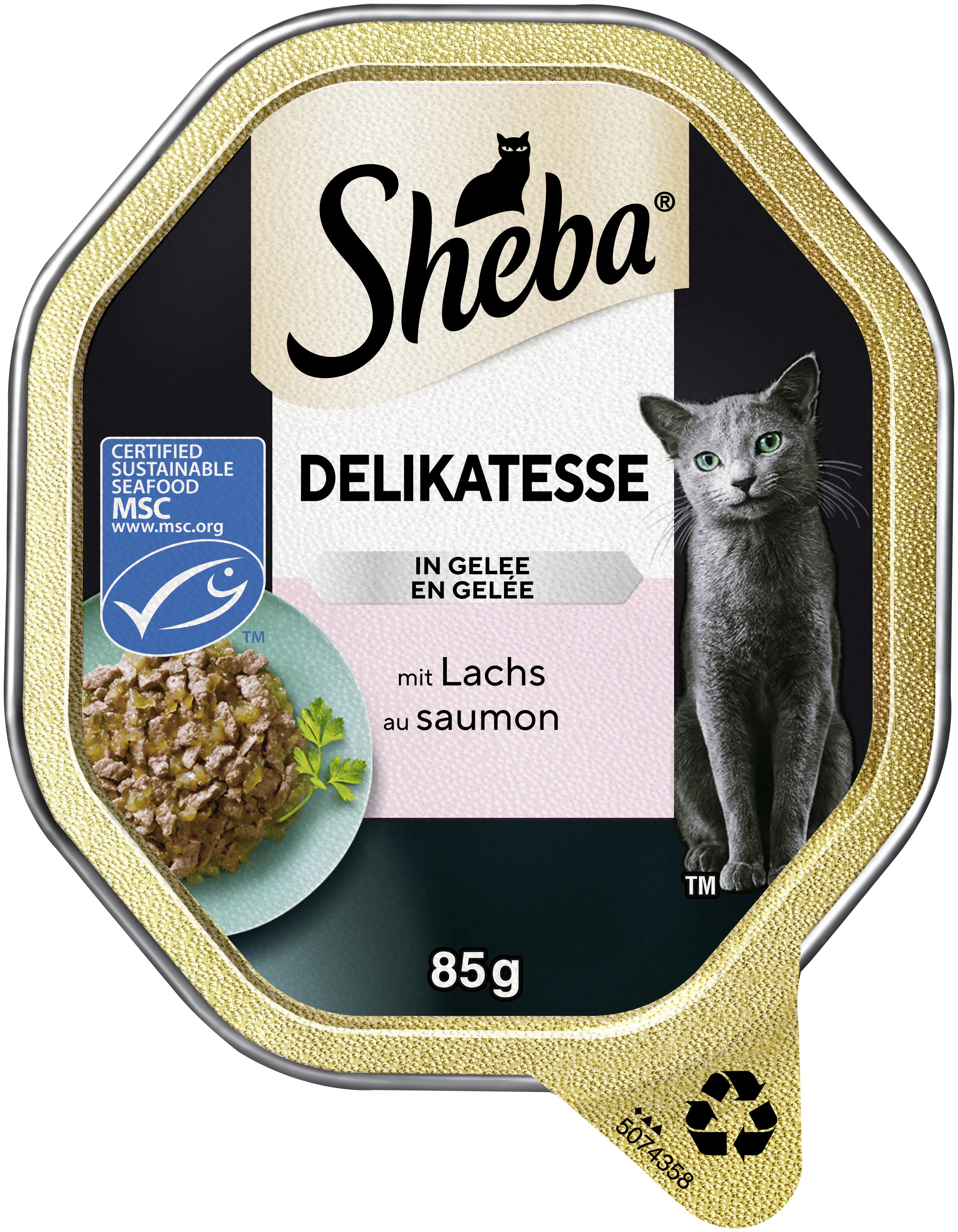 Sheba Delikatesse in Gelee Katzennassfutter Adult 85 g Geschnetzeltes mit Lachs