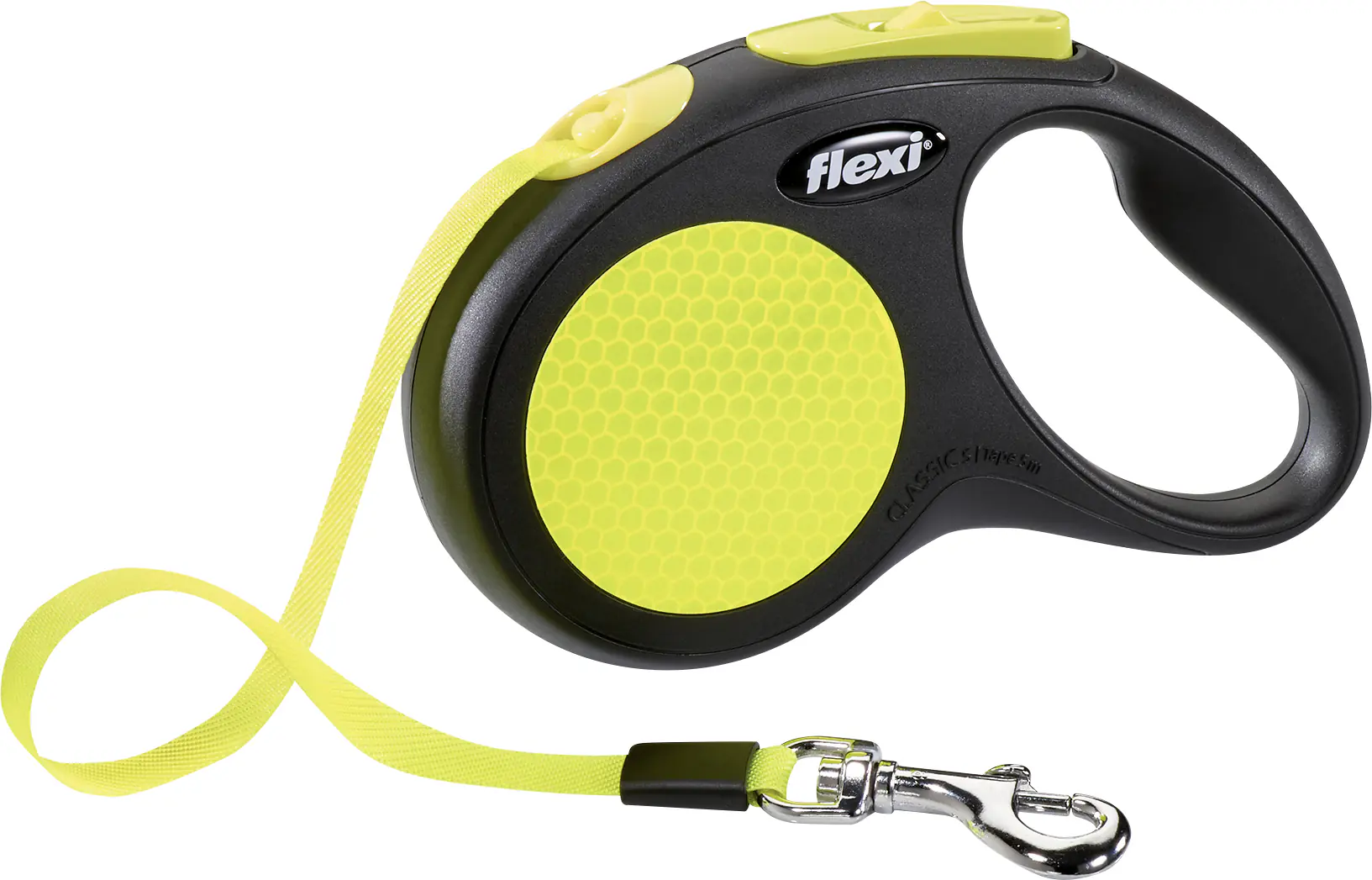 Flexi Hundeleine New Classic S neongelb, Gurt